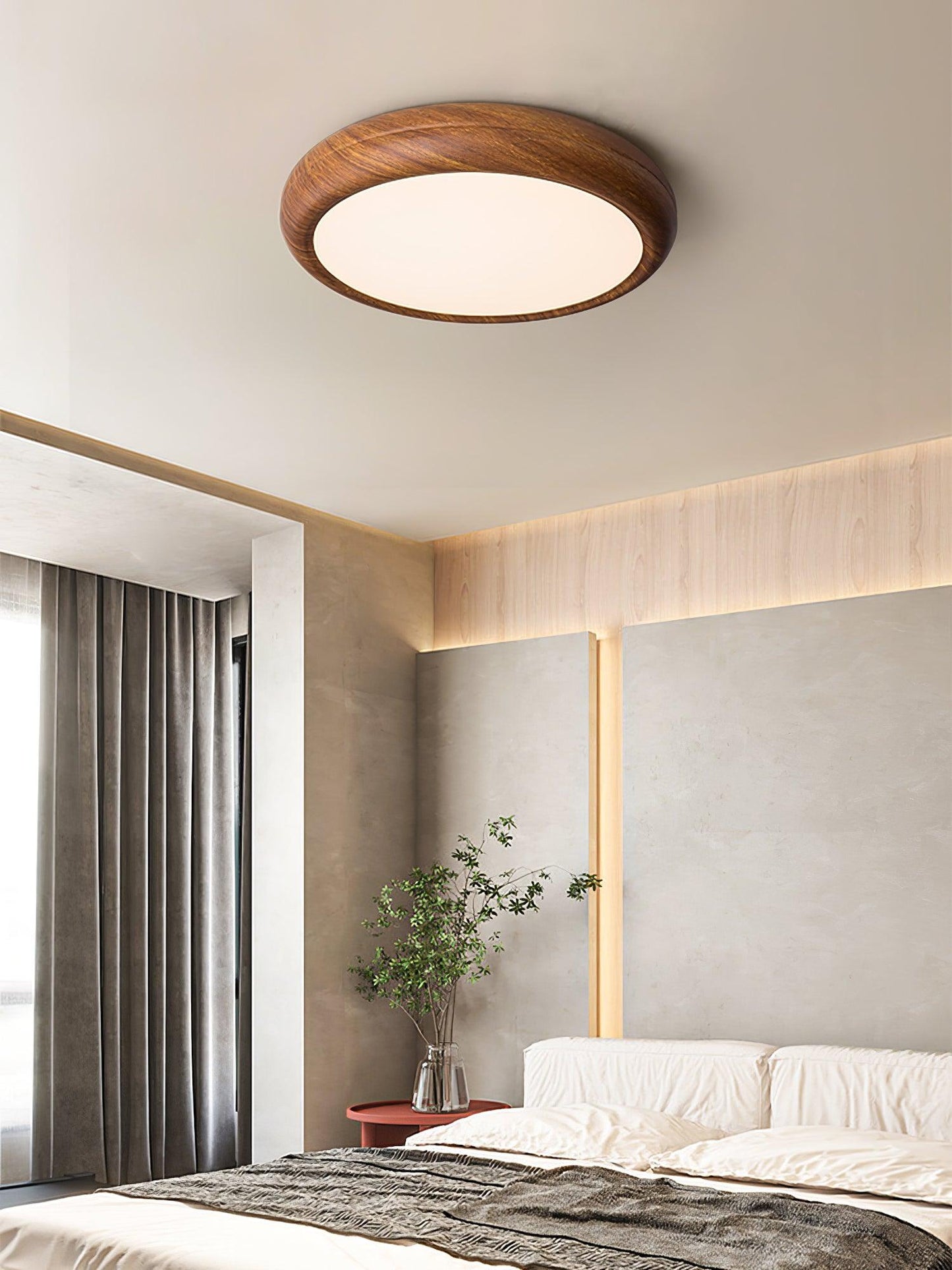 Wood Grain Ceiling Lamp | Nordic Acrylic & Metal | Multiple Sizes Available