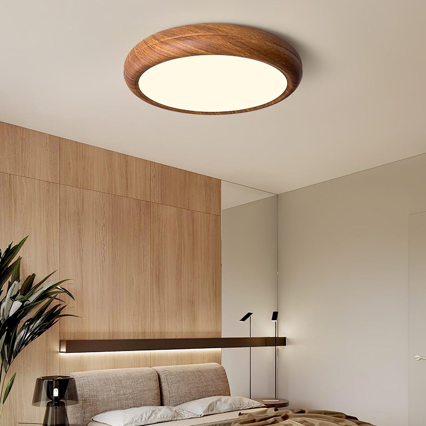Wood Grain Ceiling Lamp | Nordic Acrylic & Metal | Multiple Sizes Available