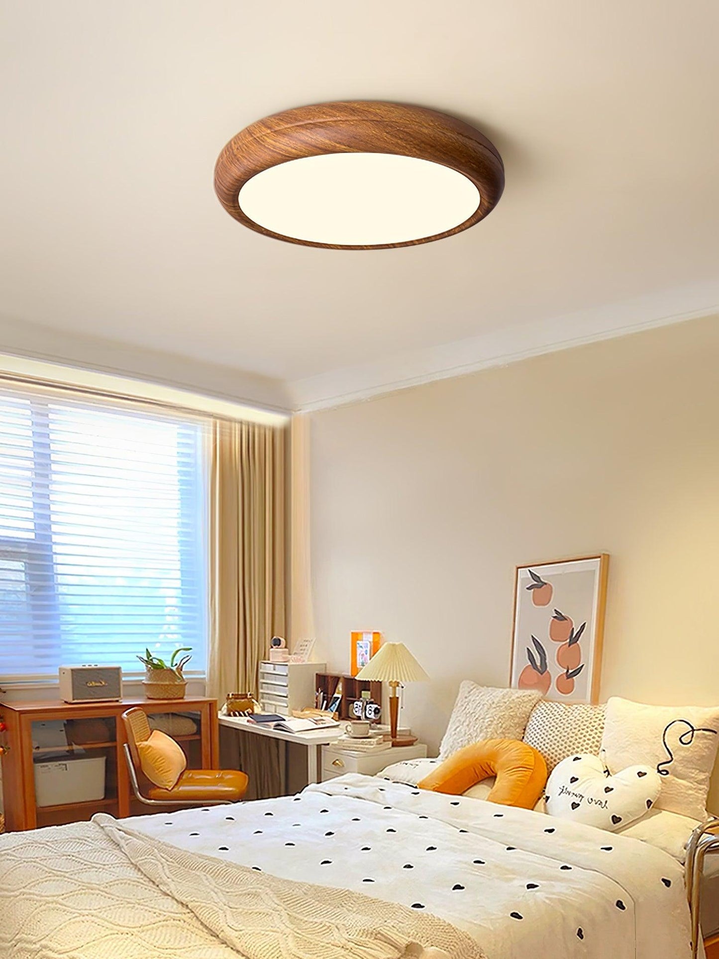 Wood Grain Ceiling Lamp | Nordic Acrylic & Metal | Multiple Sizes Available