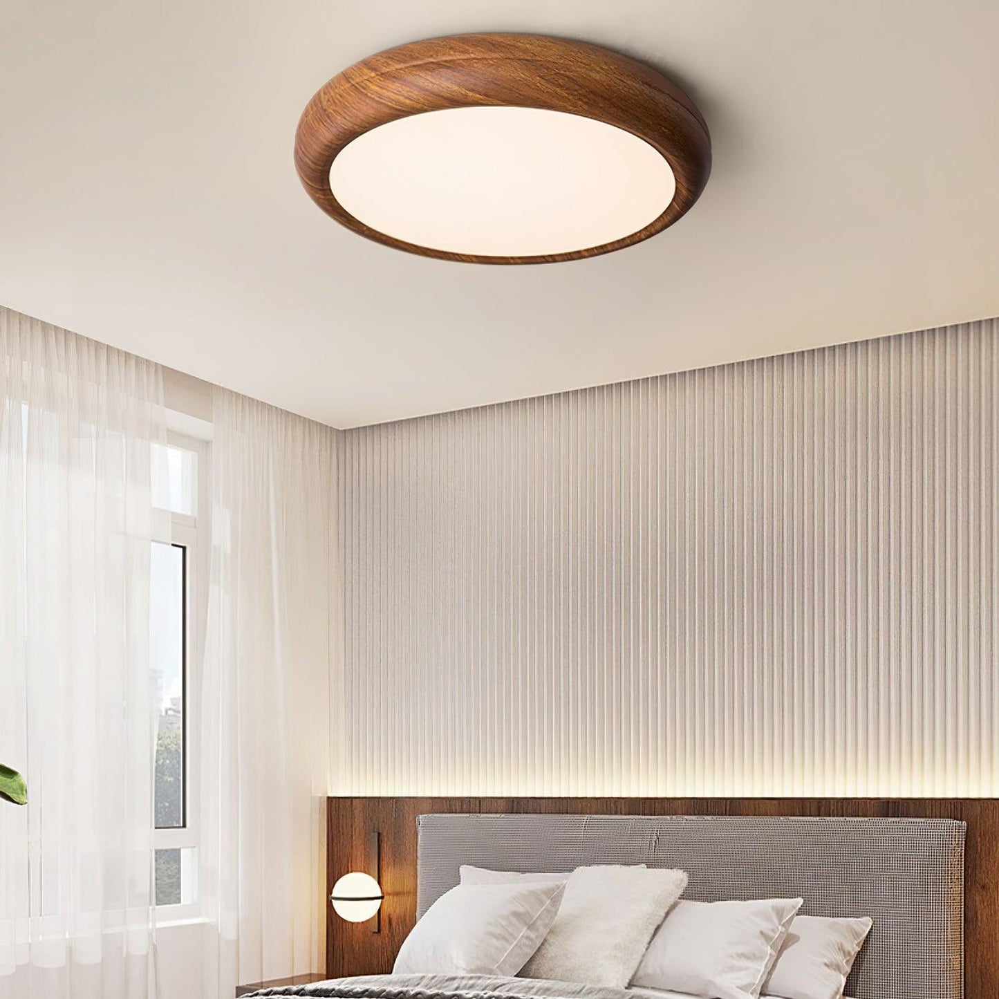 Wood Grain Ceiling Lamp | Nordic Acrylic & Metal | Multiple Sizes Available