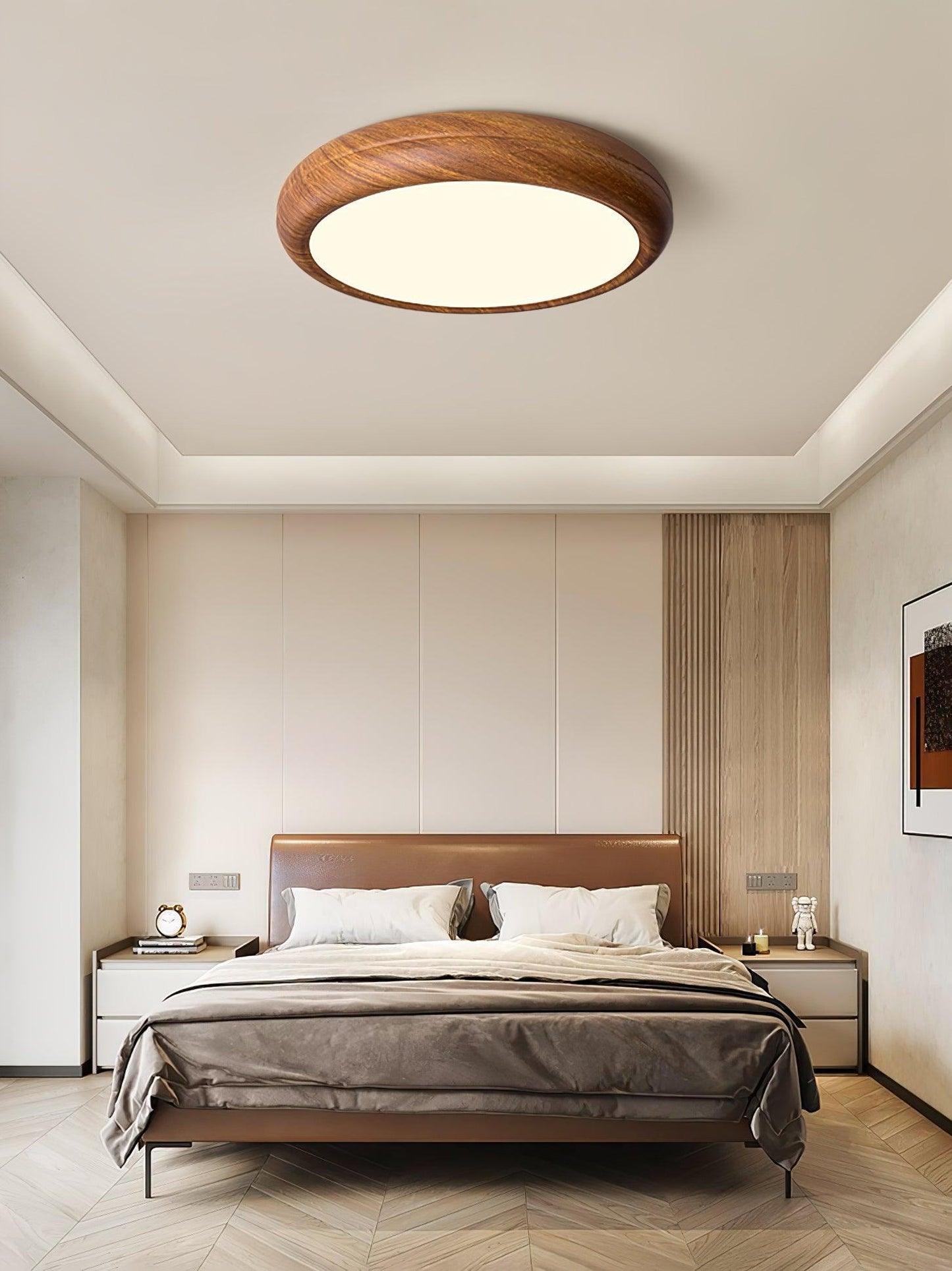 Wood Grain Ceiling Lamp | Nordic Acrylic & Metal | Multiple Sizes Available