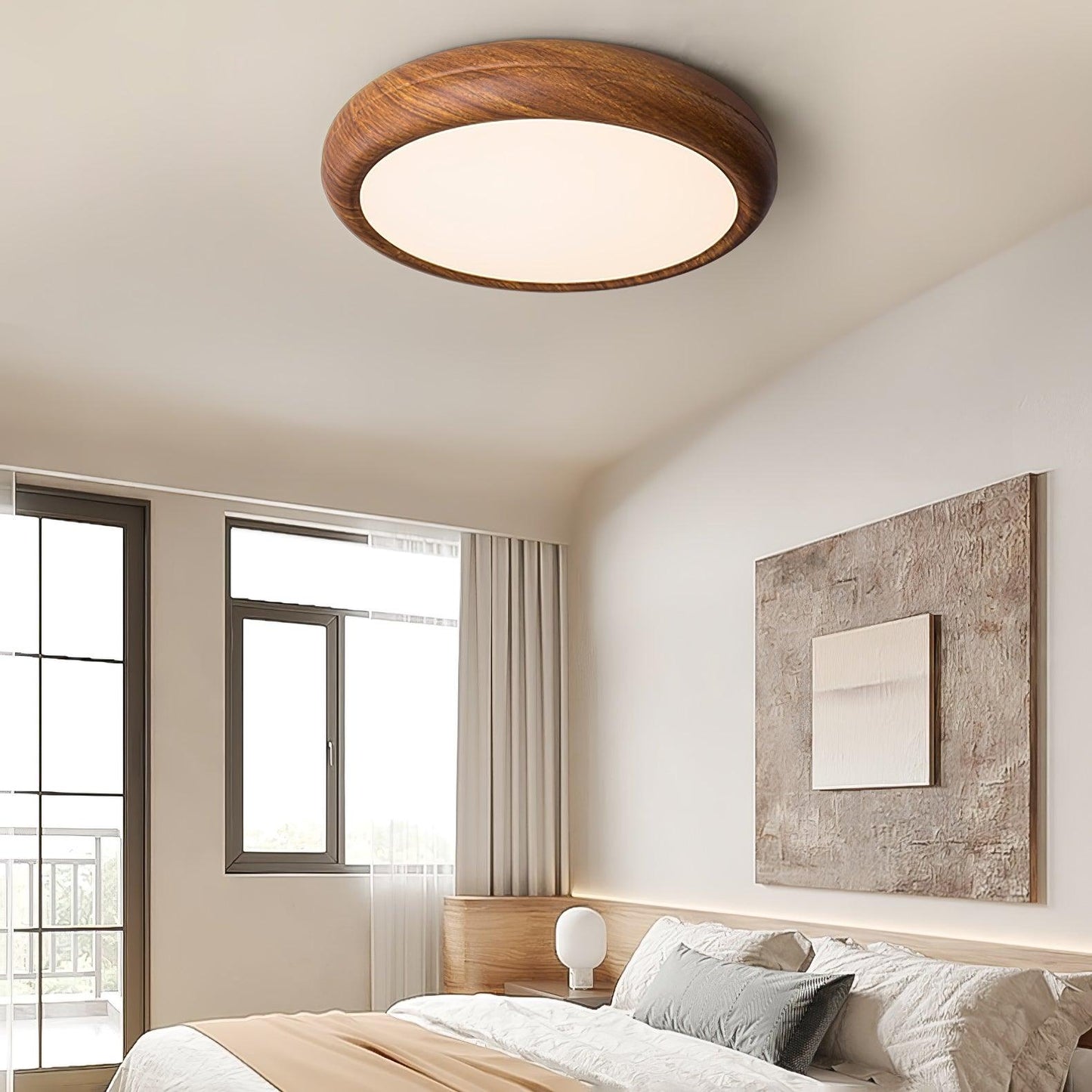 Wood Grain Ceiling Lamp | Nordic Acrylic & Metal | Multiple Sizes Available