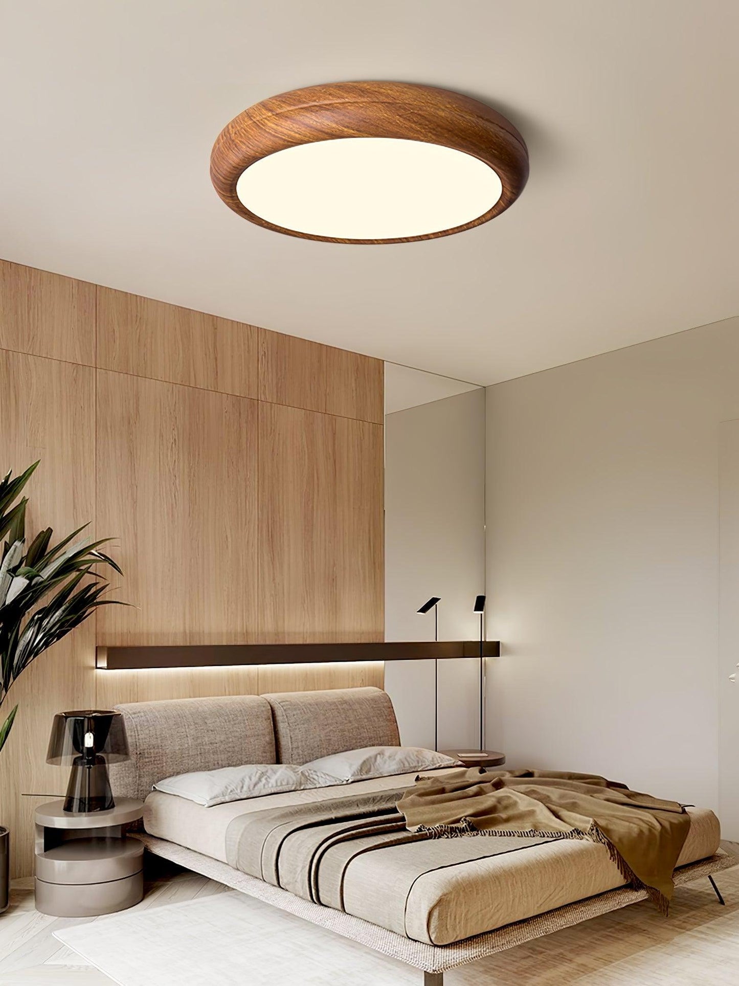 Wood Grain Ceiling Lamp | Nordic Acrylic & Metal | Multiple Sizes Available