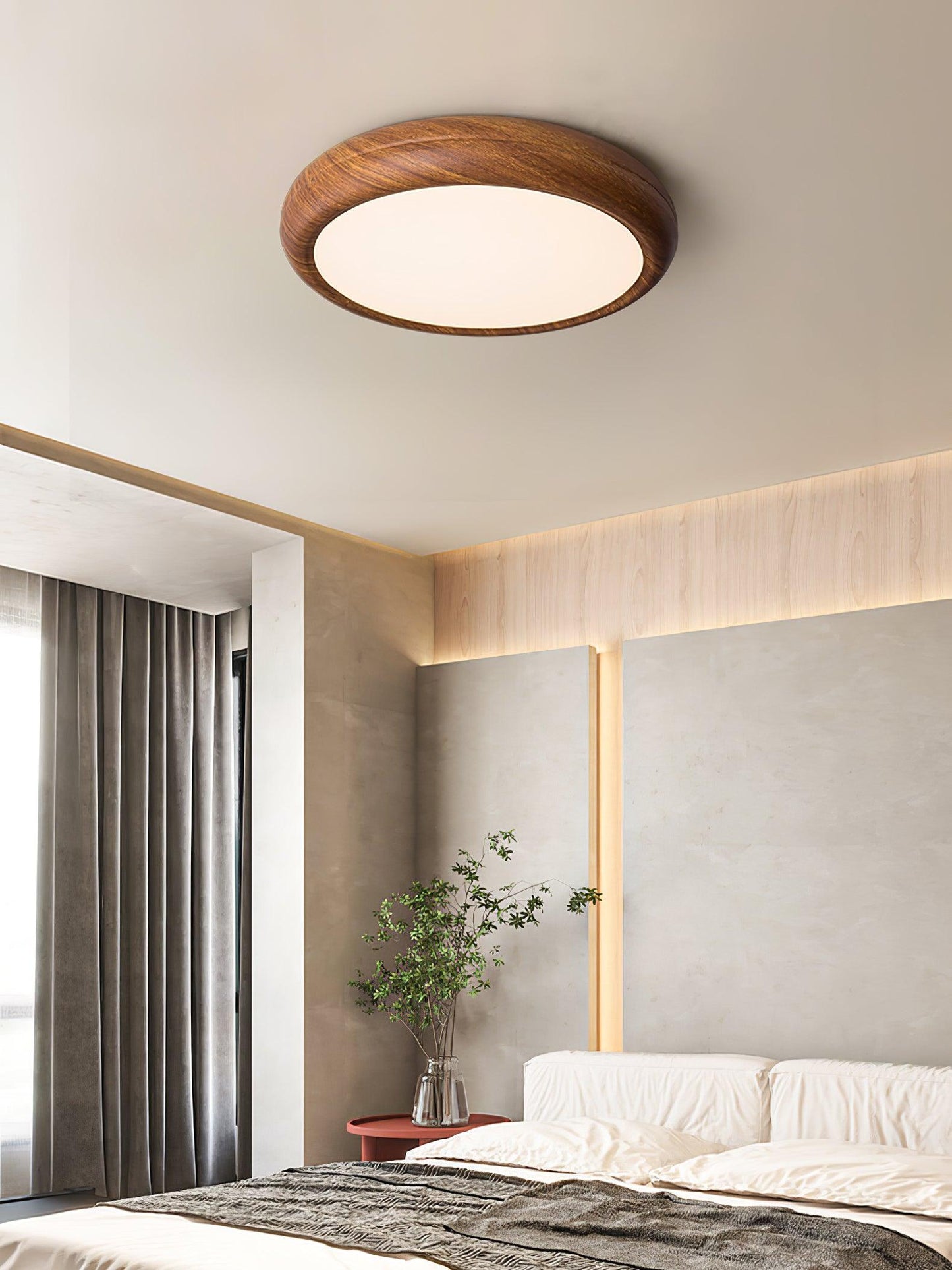 Wood Grain Ceiling Lamp | Nordic Acrylic & Metal | Multiple Sizes Available