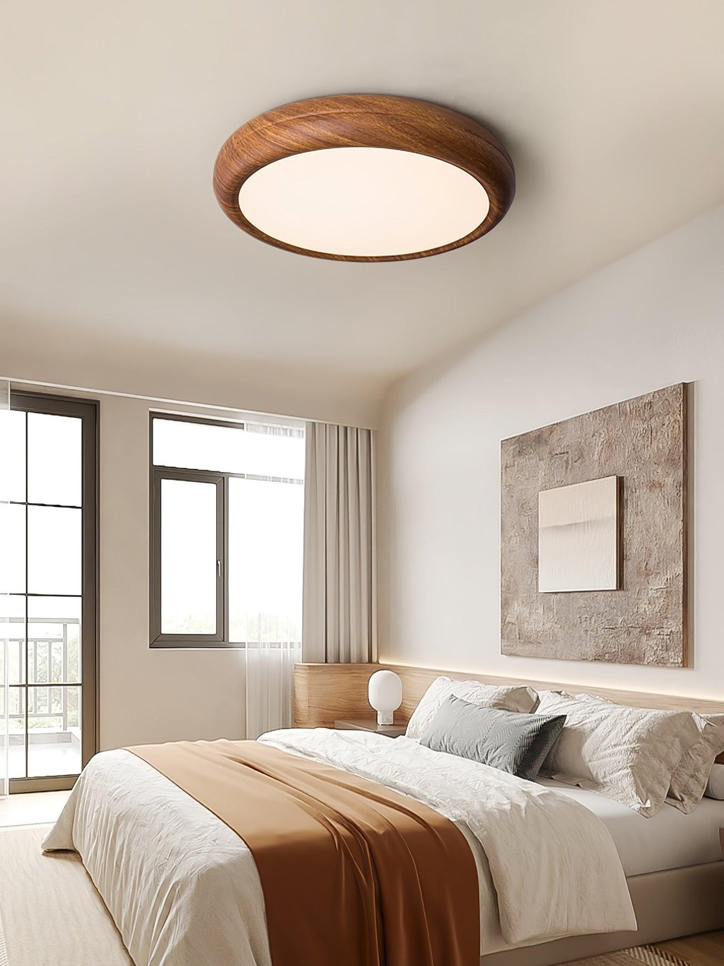 Wood Grain Ceiling Lamp | Nordic Acrylic & Metal | Multiple Sizes Available