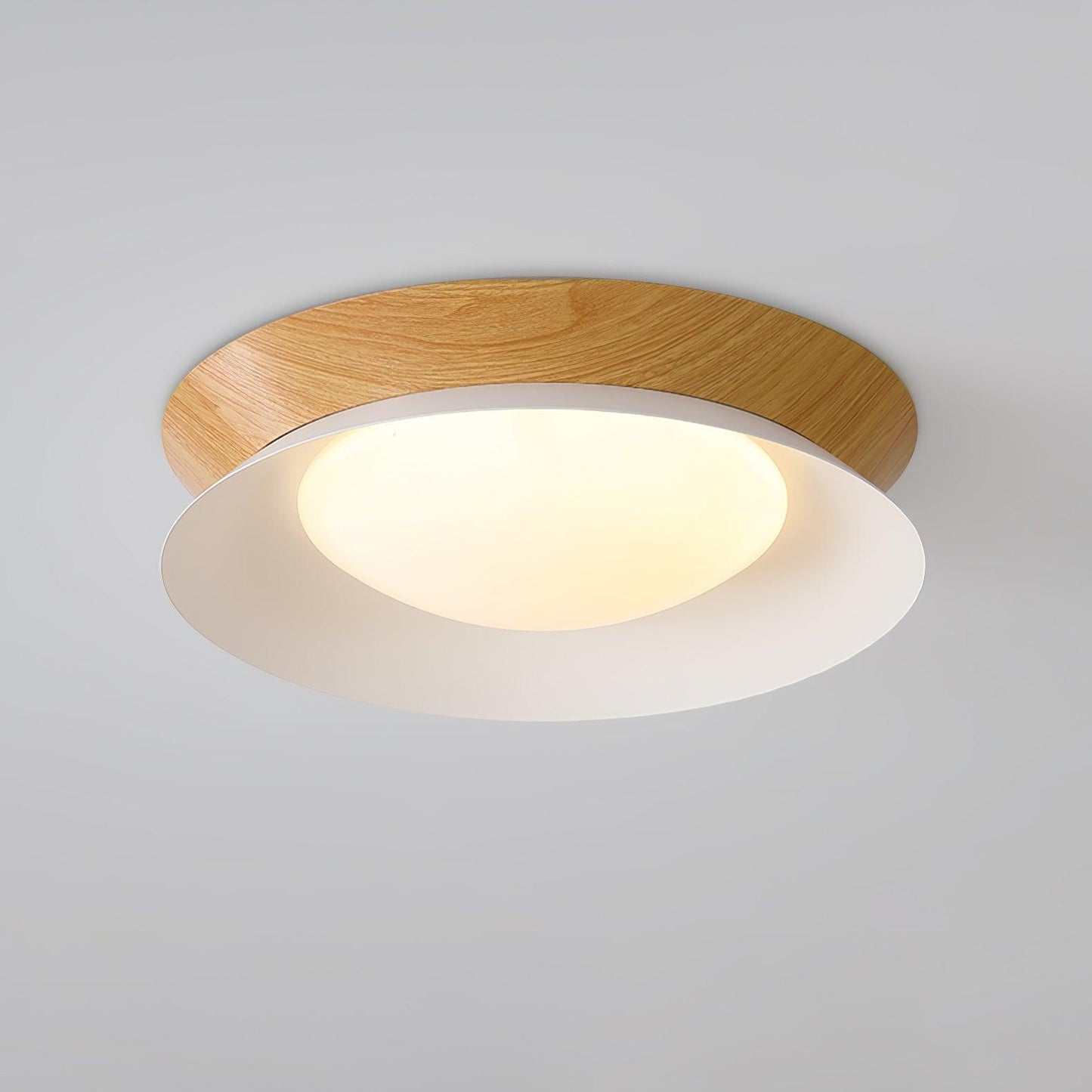 Double Half Round Ceiling Light | Metal & Acrylic | White