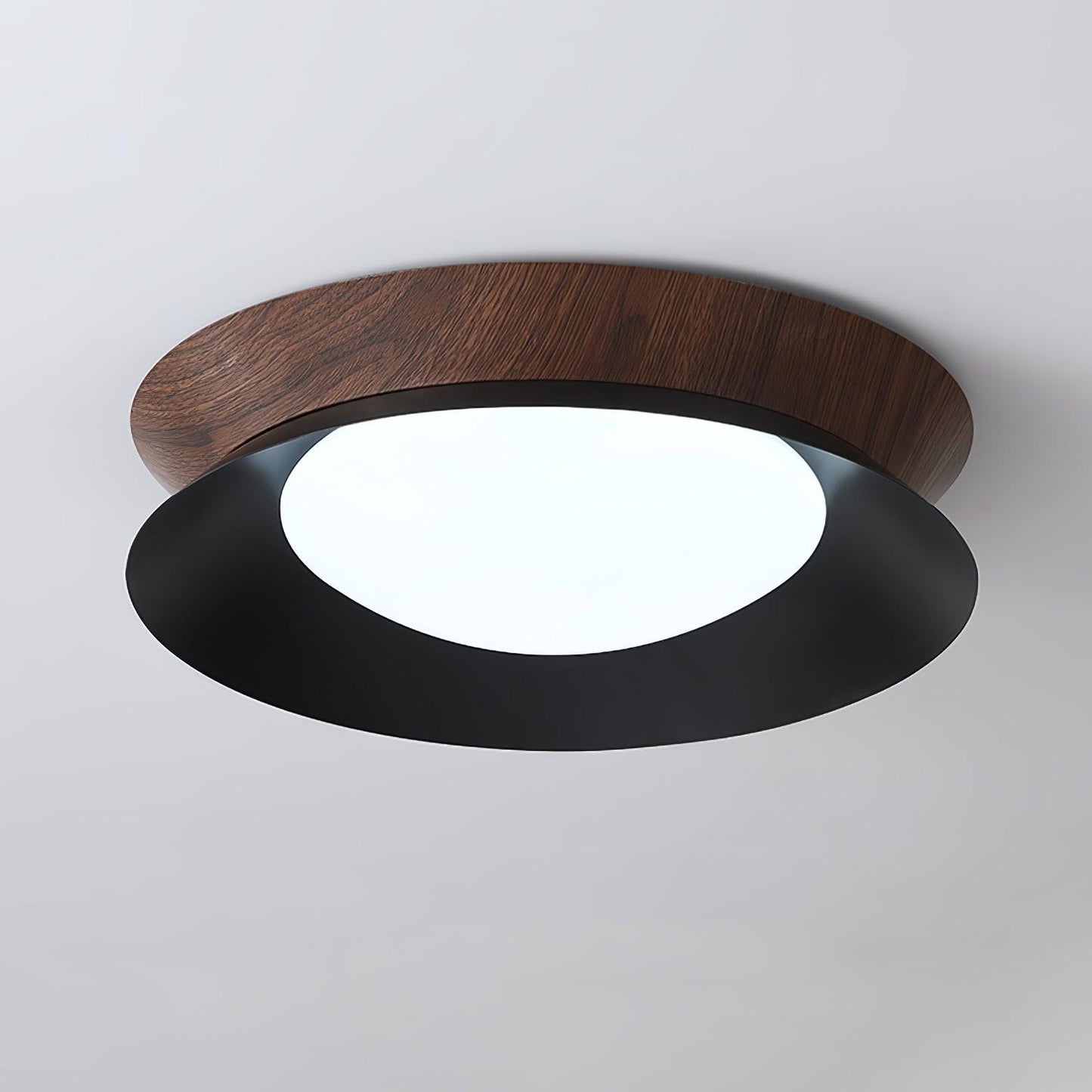 Double Half Round Ceiling Light | Metal & Acrylic | White