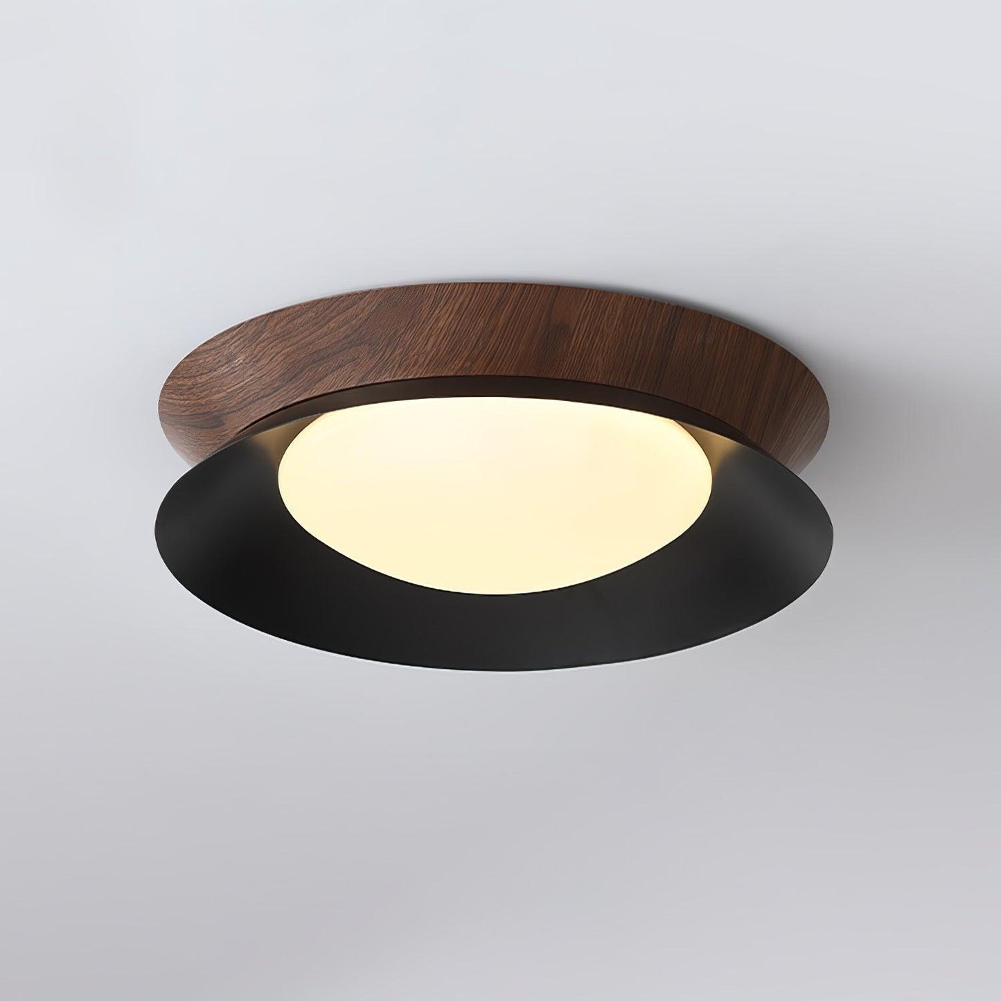 Double Half Round Ceiling Light | Metal & Acrylic | White