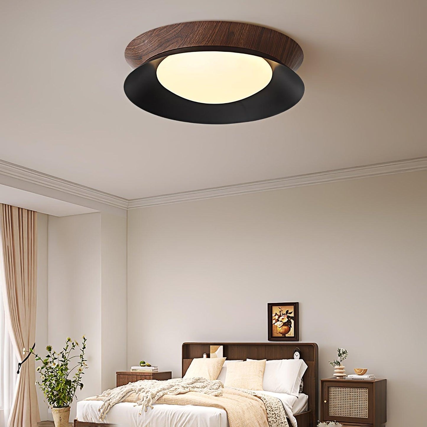 Double Half Round Ceiling Light | Metal & Acrylic | White