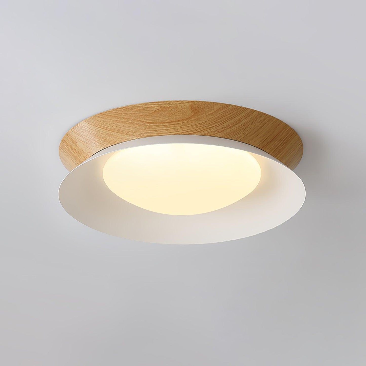 Double Half Round Ceiling Light | Metal & Acrylic | White