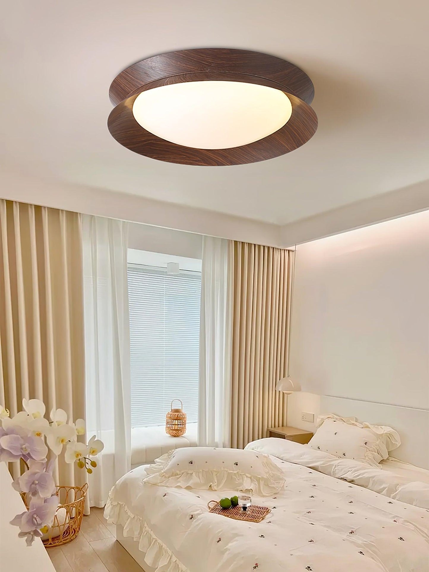 Double Half Round Ceiling Light | Metal & Acrylic | White