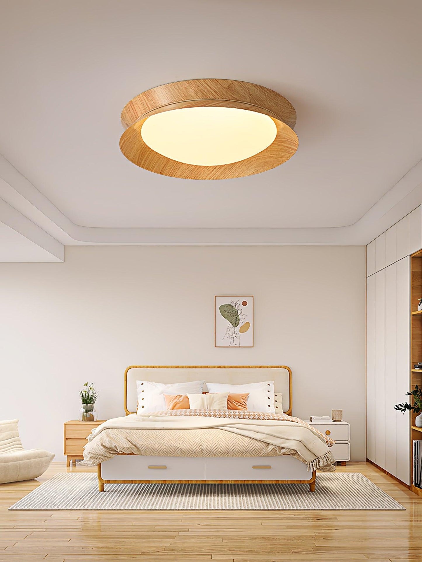 Double Half Round Ceiling Light | Metal & Acrylic | White