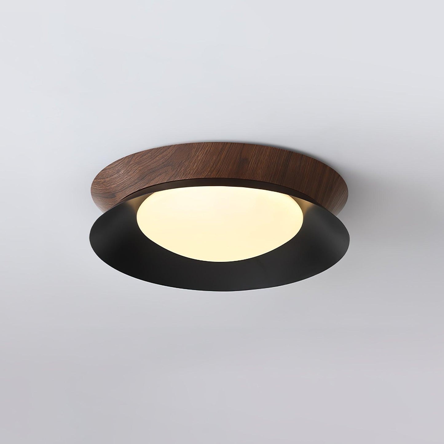 Double Half Round Ceiling Light | Metal & Acrylic | White