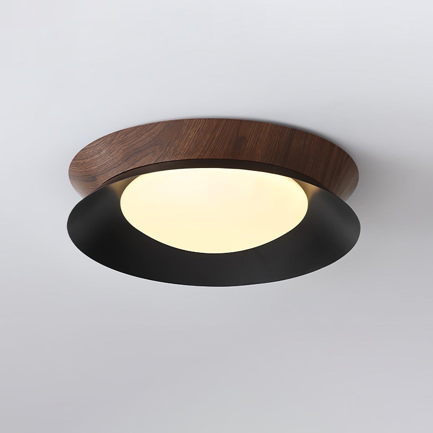 Double Half Round Ceiling Light | Metal & Acrylic | White