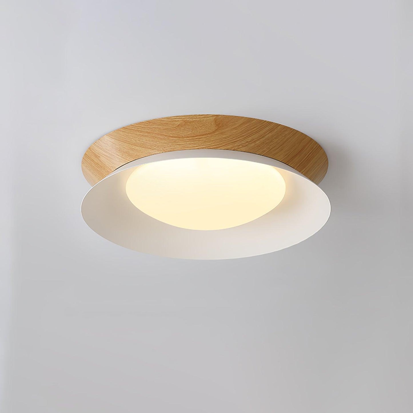 Double Half Round Ceiling Light | Metal & Acrylic | White