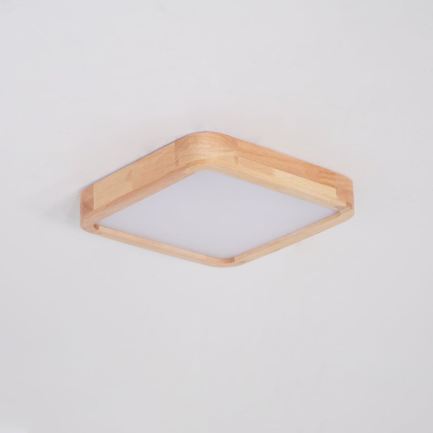 Geometric Ceiling Light | Natural Rubberwood & Acrylic | Adjustable LED