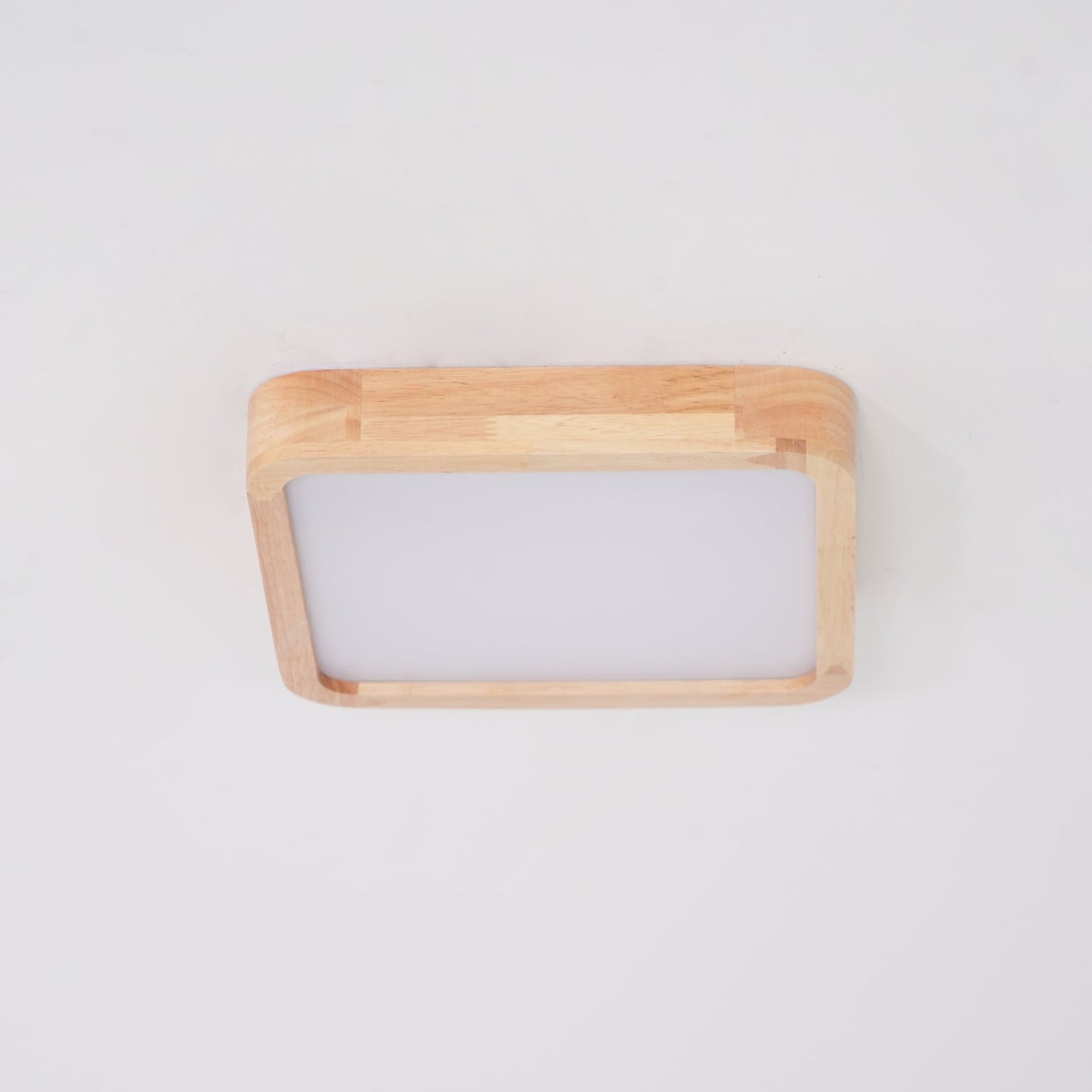 Geometric Ceiling Light | Natural Rubberwood & Acrylic | Adjustable LED
