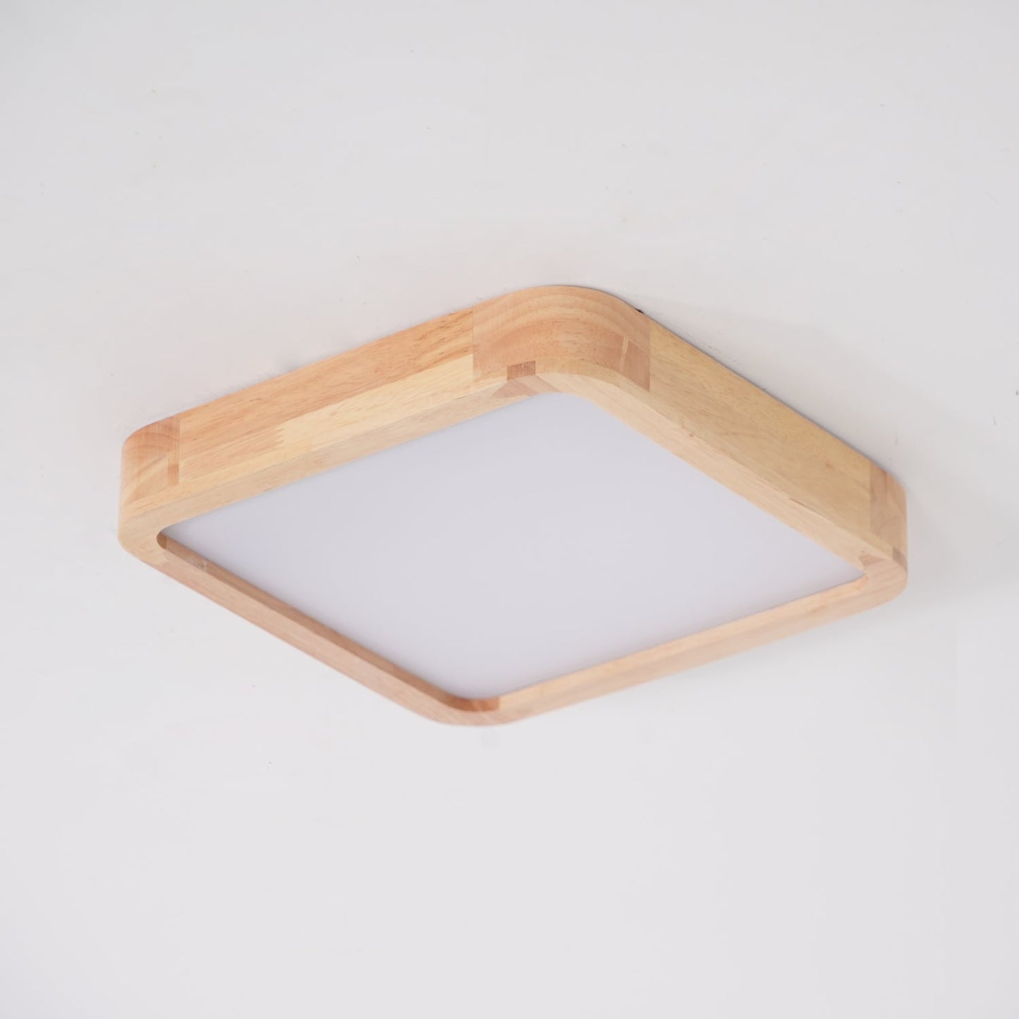 Geometric Ceiling Light | Natural Rubberwood & Acrylic | Adjustable LED