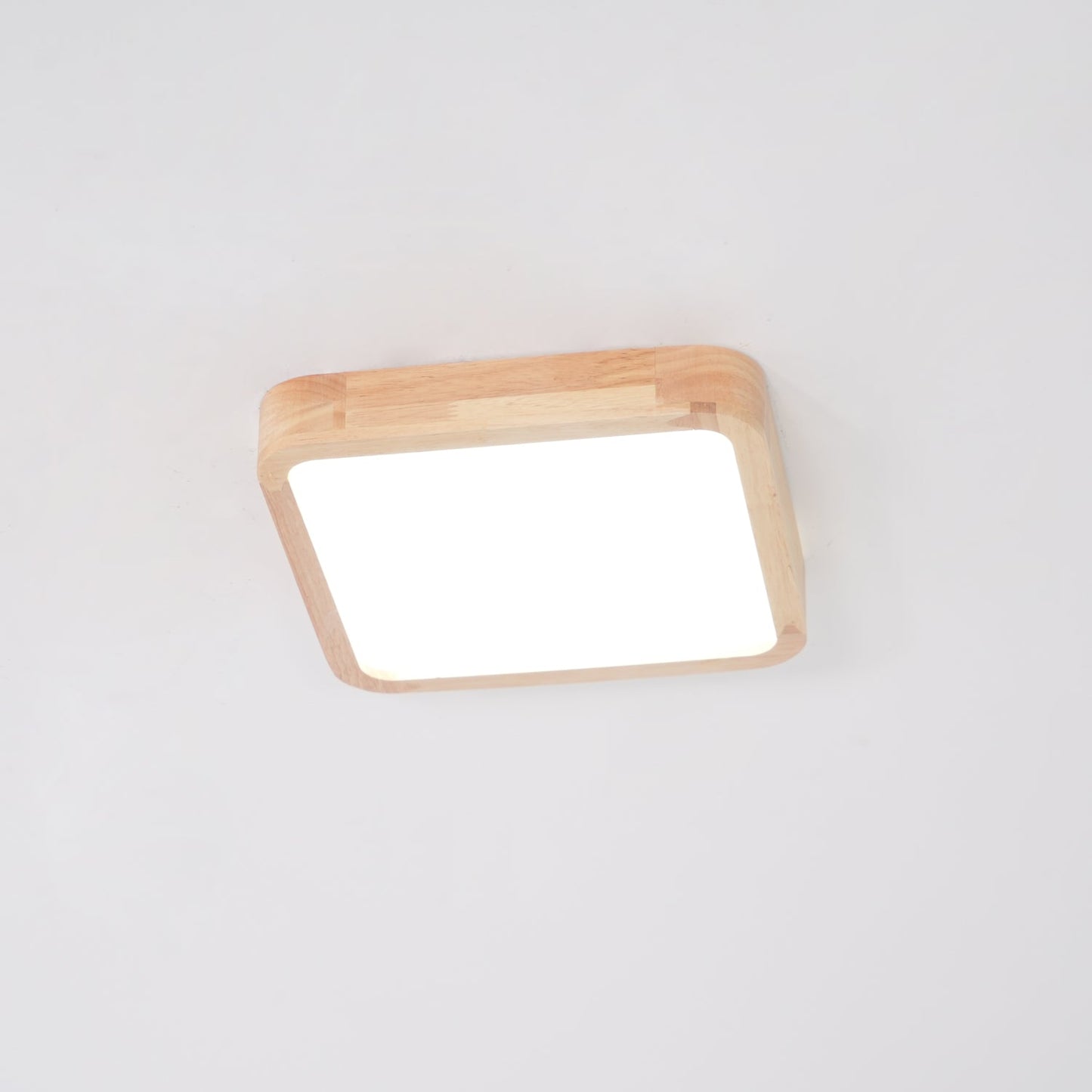 Geometric Ceiling Light | Natural Rubberwood & Acrylic | Adjustable LED