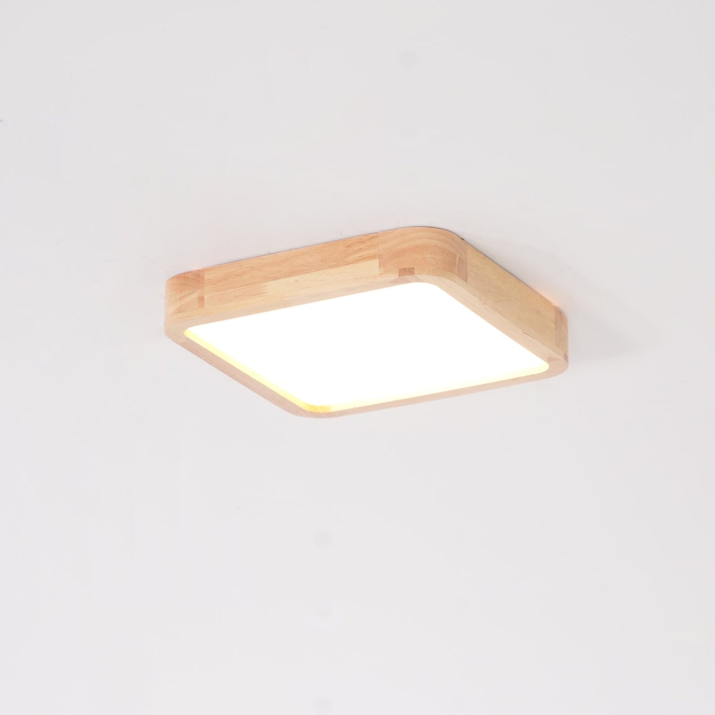 Geometric Ceiling Light | Natural Rubberwood & Acrylic | Adjustable LED