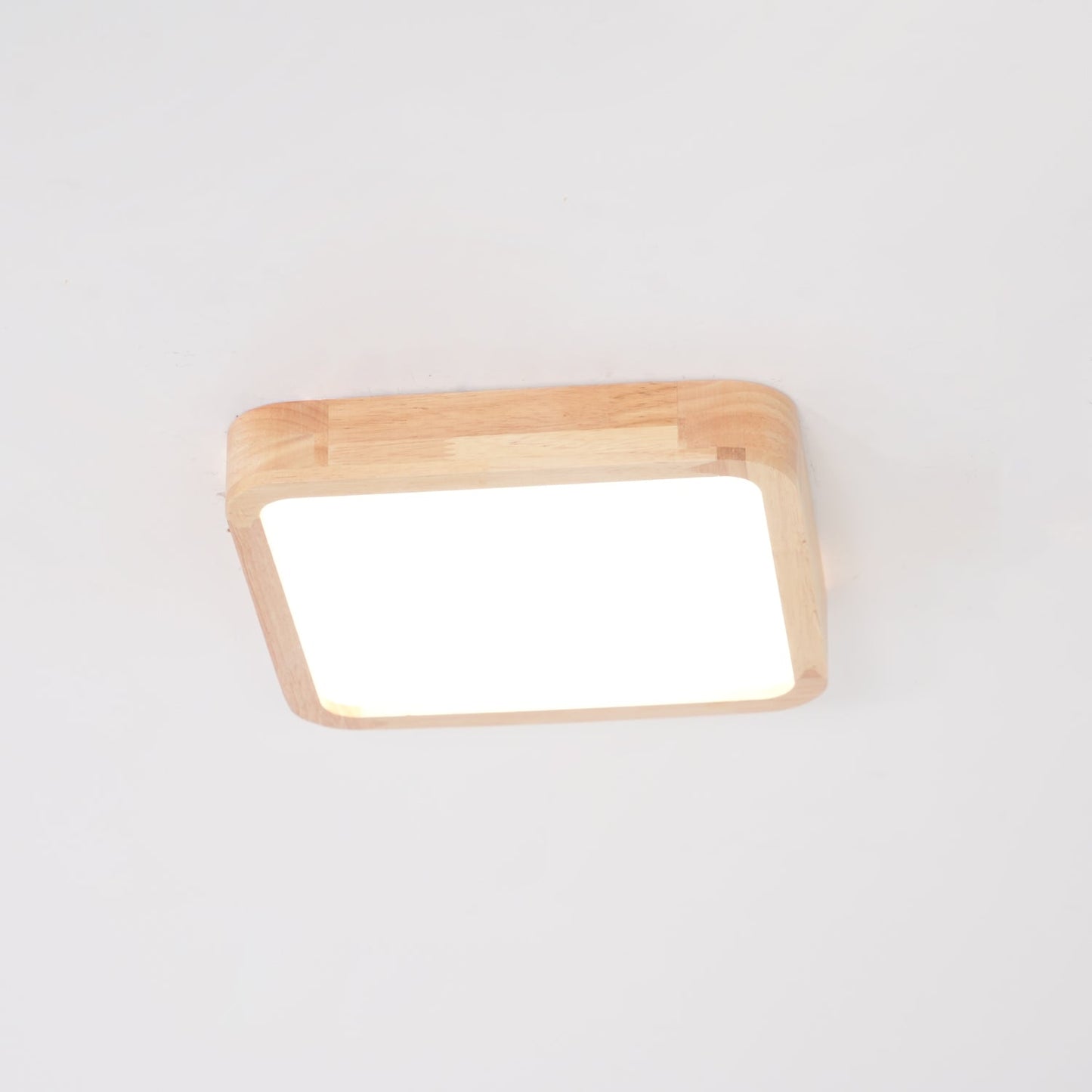 Geometric Ceiling Light | Natural Rubberwood & Acrylic | Adjustable LED