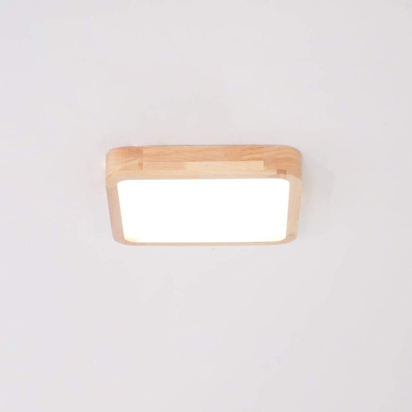 Geometric Ceiling Light | Natural Rubberwood & Acrylic | Adjustable LED