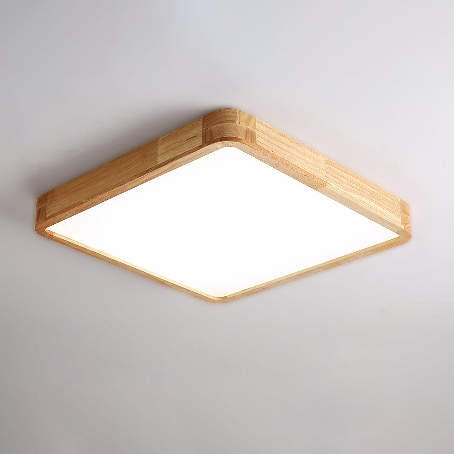 Geometric Ceiling Light | Natural Rubberwood & Acrylic | Adjustable LED