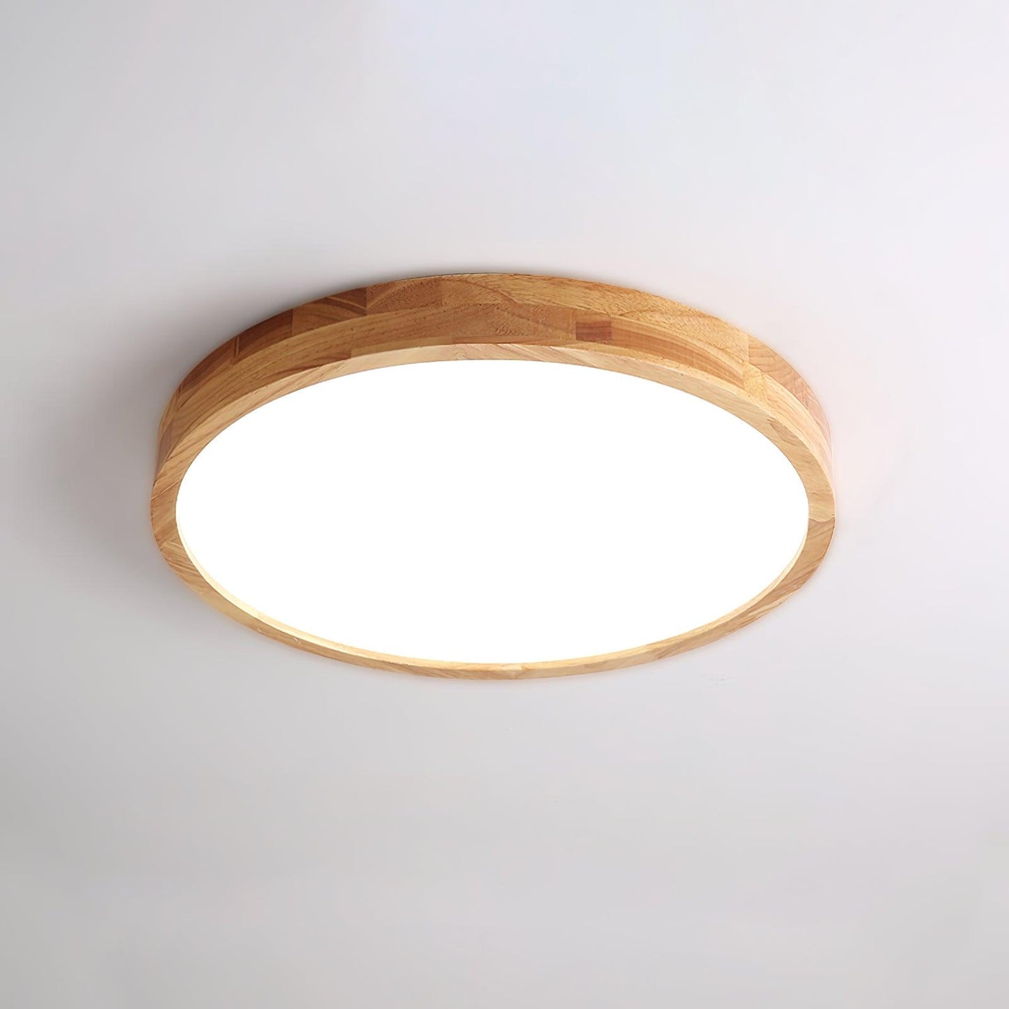 Geometric Ceiling Light | Natural Rubberwood & Acrylic | Adjustable LED