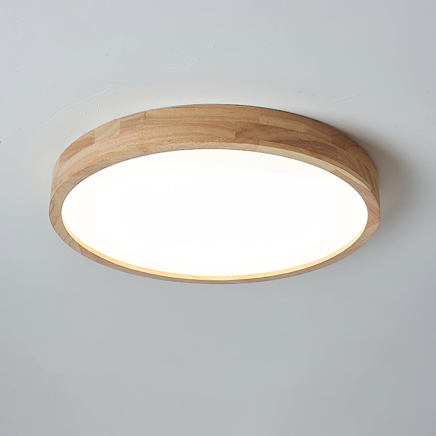 Geometric Ceiling Light | Natural Rubberwood & Acrylic | Adjustable LED