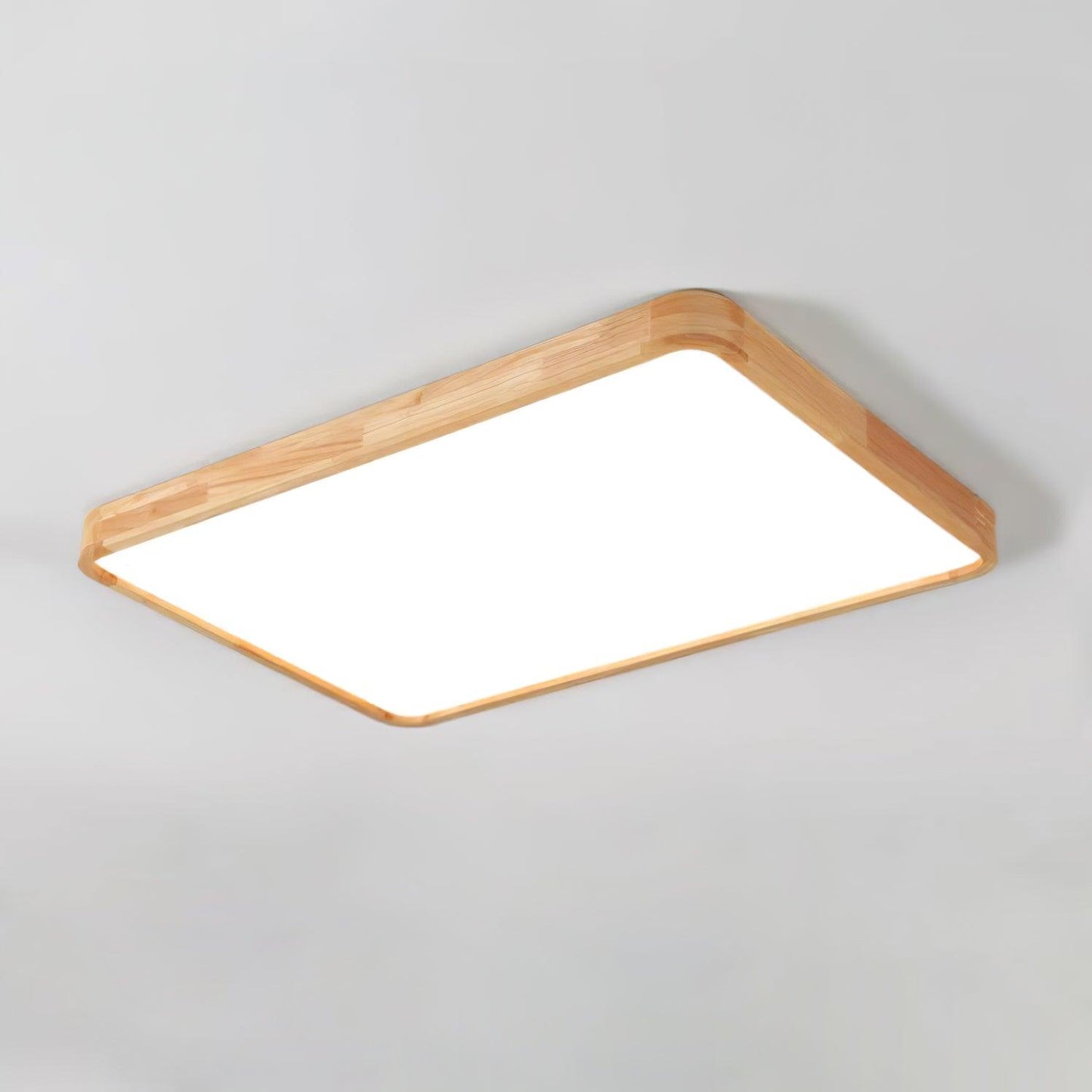 Geometric Ceiling Light | Natural Rubberwood & Acrylic | Adjustable LED