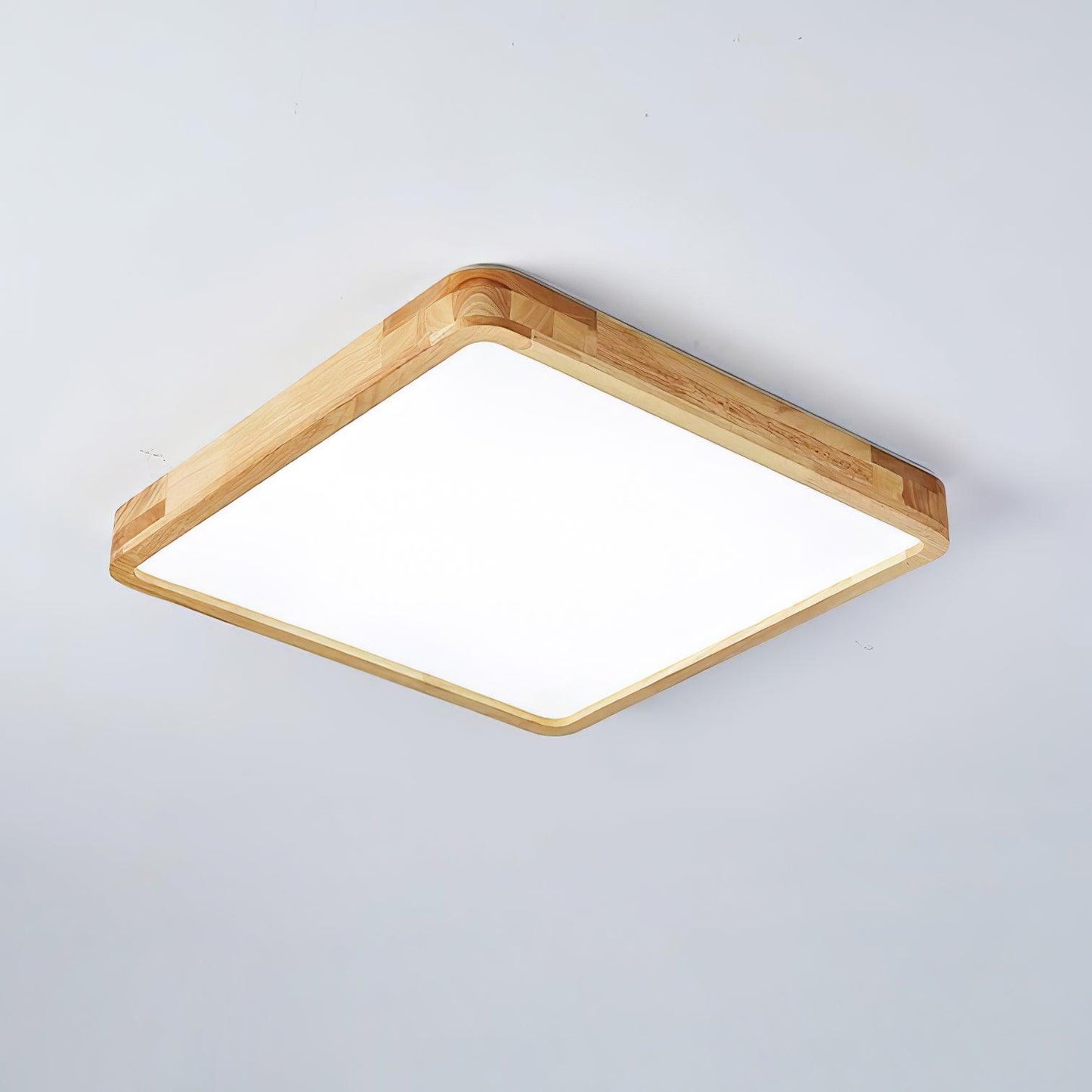 Geometric Ceiling Light | Natural Rubberwood & Acrylic | Adjustable LED