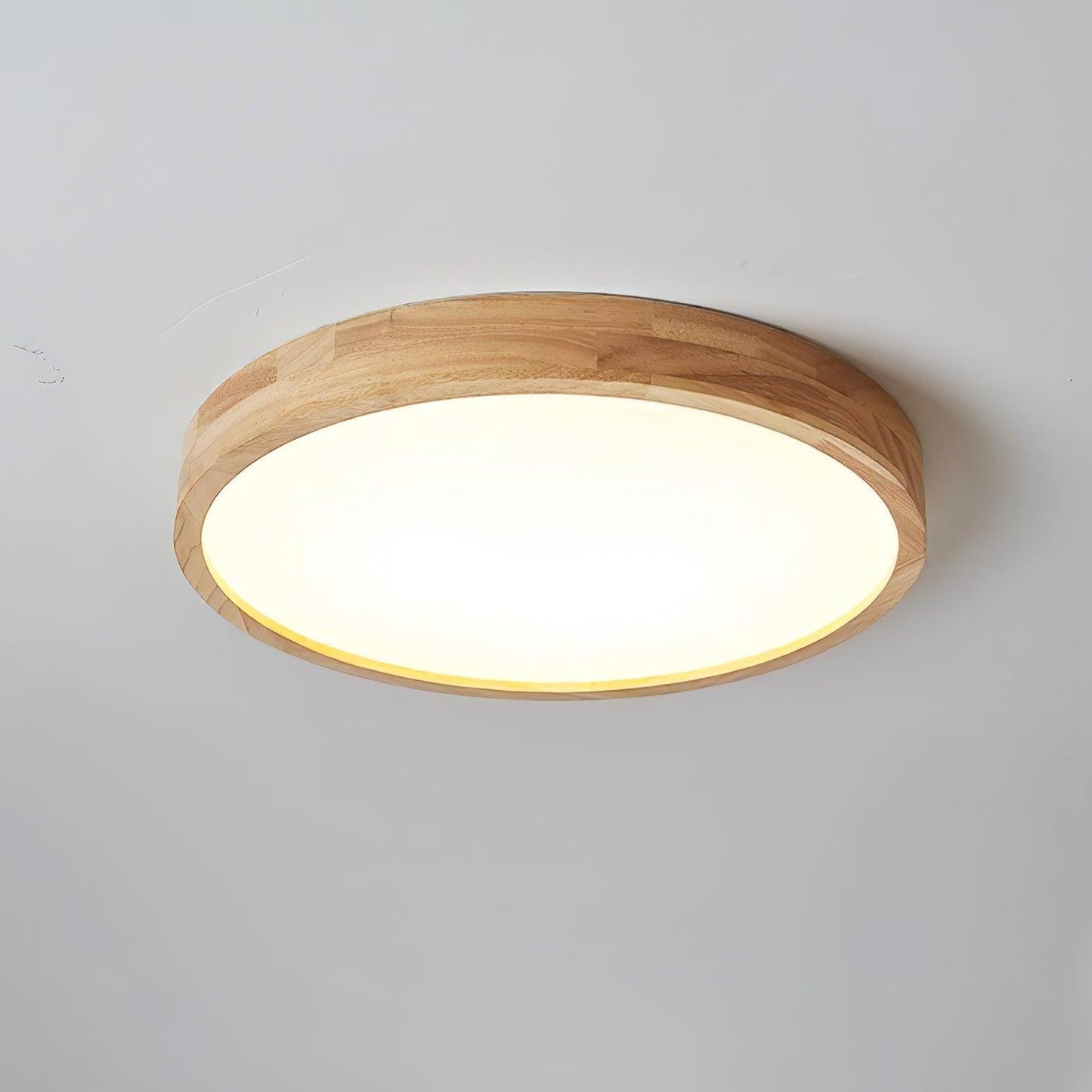 Geometric Ceiling Light | Natural Rubberwood & Acrylic | Adjustable LED