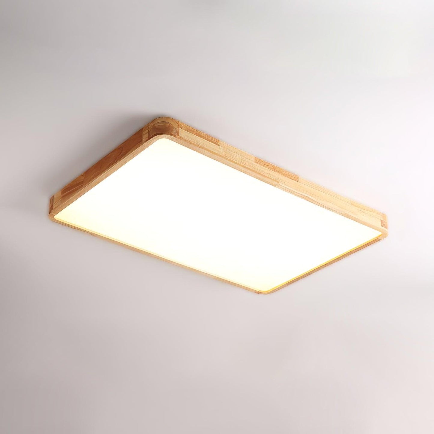 Geometric Ceiling Light | Natural Rubberwood & Acrylic | Adjustable LED