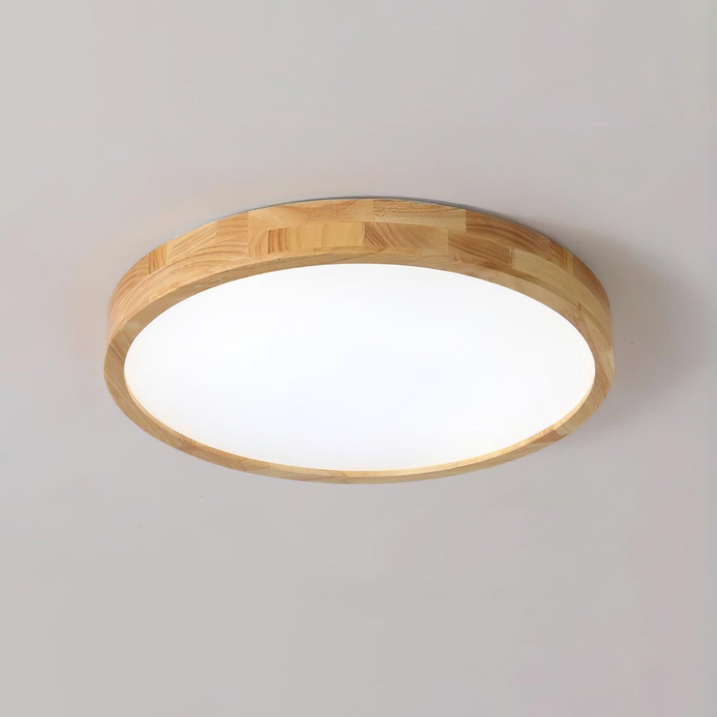 Geometric Ceiling Light | Natural Rubberwood & Acrylic | Adjustable LED