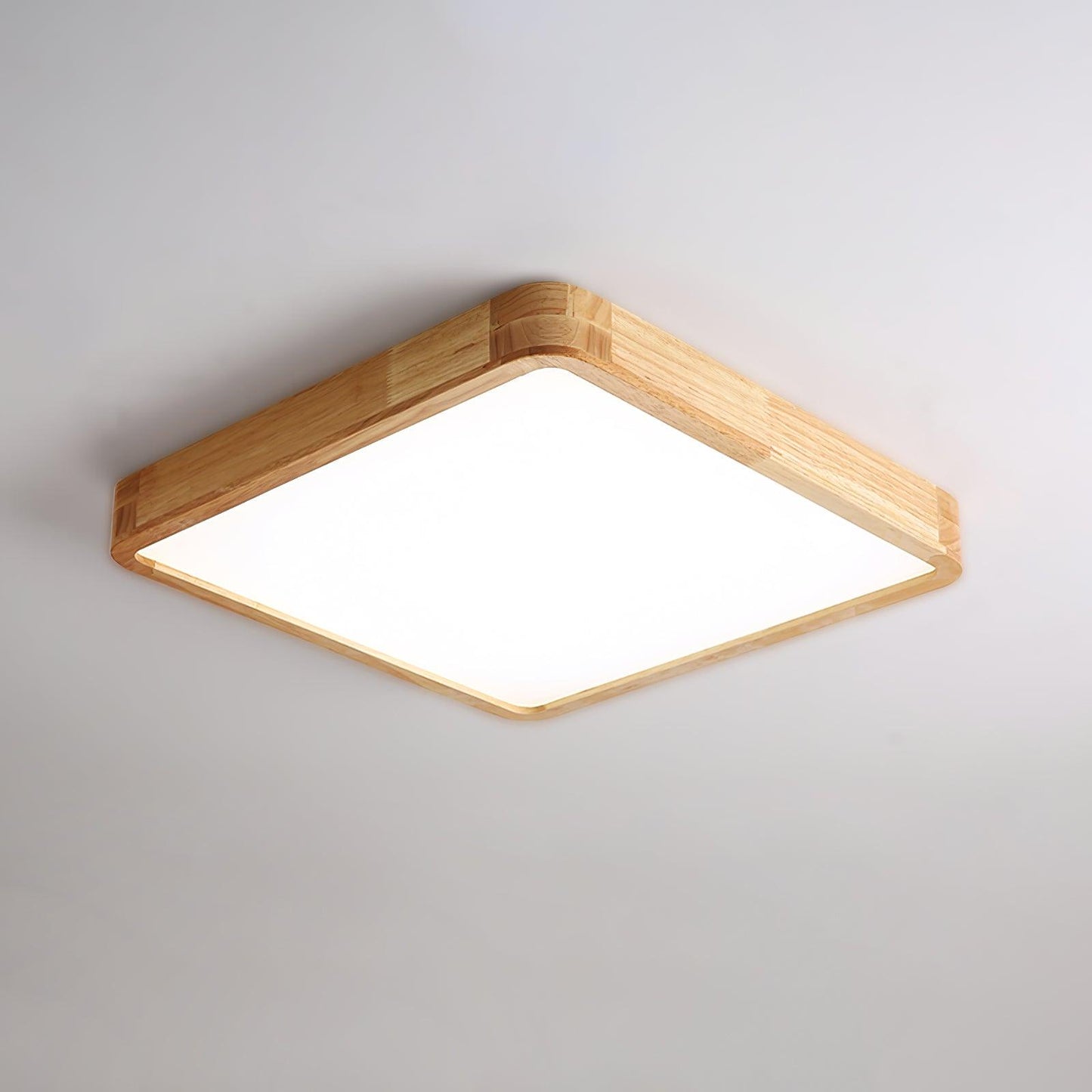 Geometric Ceiling Light | Natural Rubberwood & Acrylic | Adjustable LED
