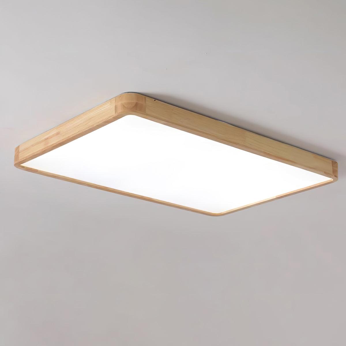 Geometric Ceiling Light | Natural Rubberwood & Acrylic | Adjustable LED