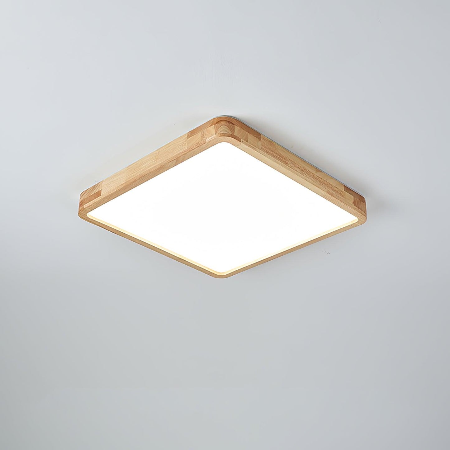 Geometric Ceiling Light | Natural Rubberwood & Acrylic | Adjustable LED