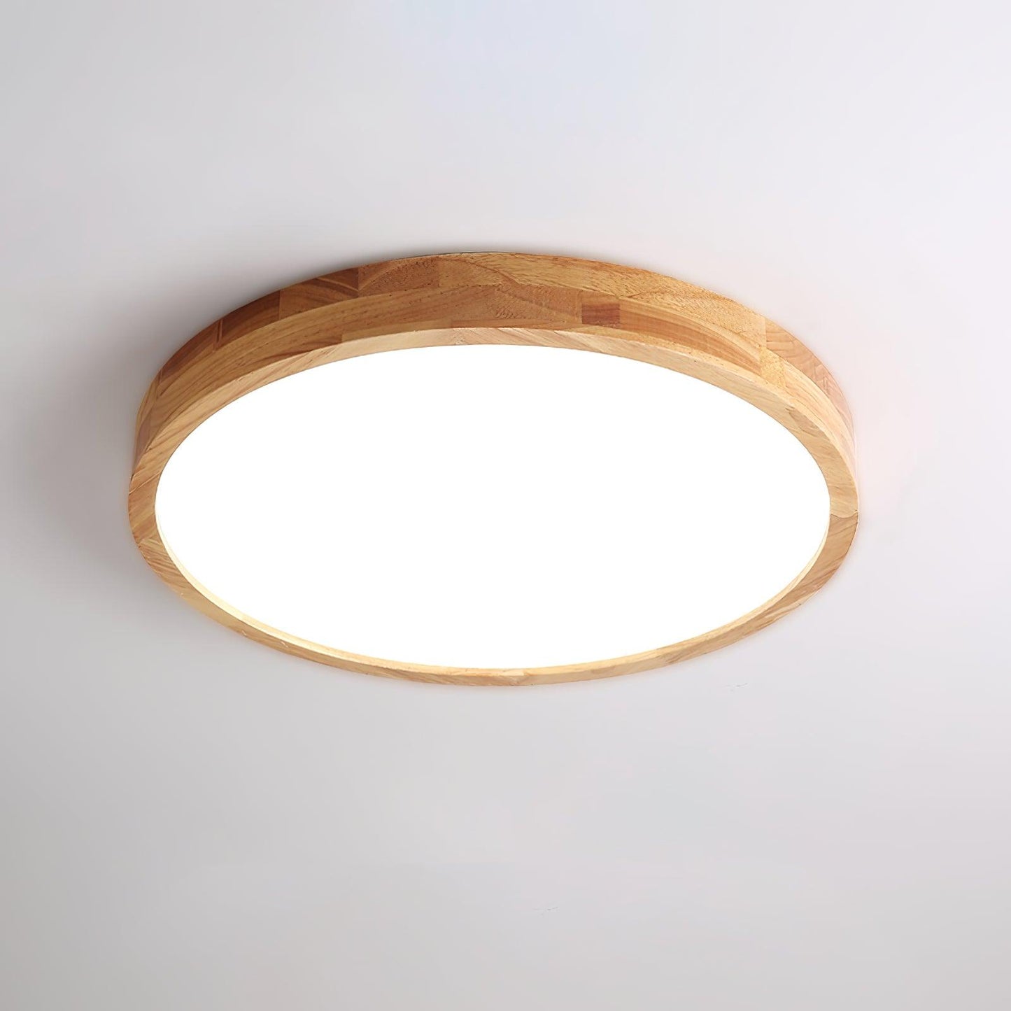 Geometric Ceiling Light | Natural Rubberwood & Acrylic | Adjustable LED