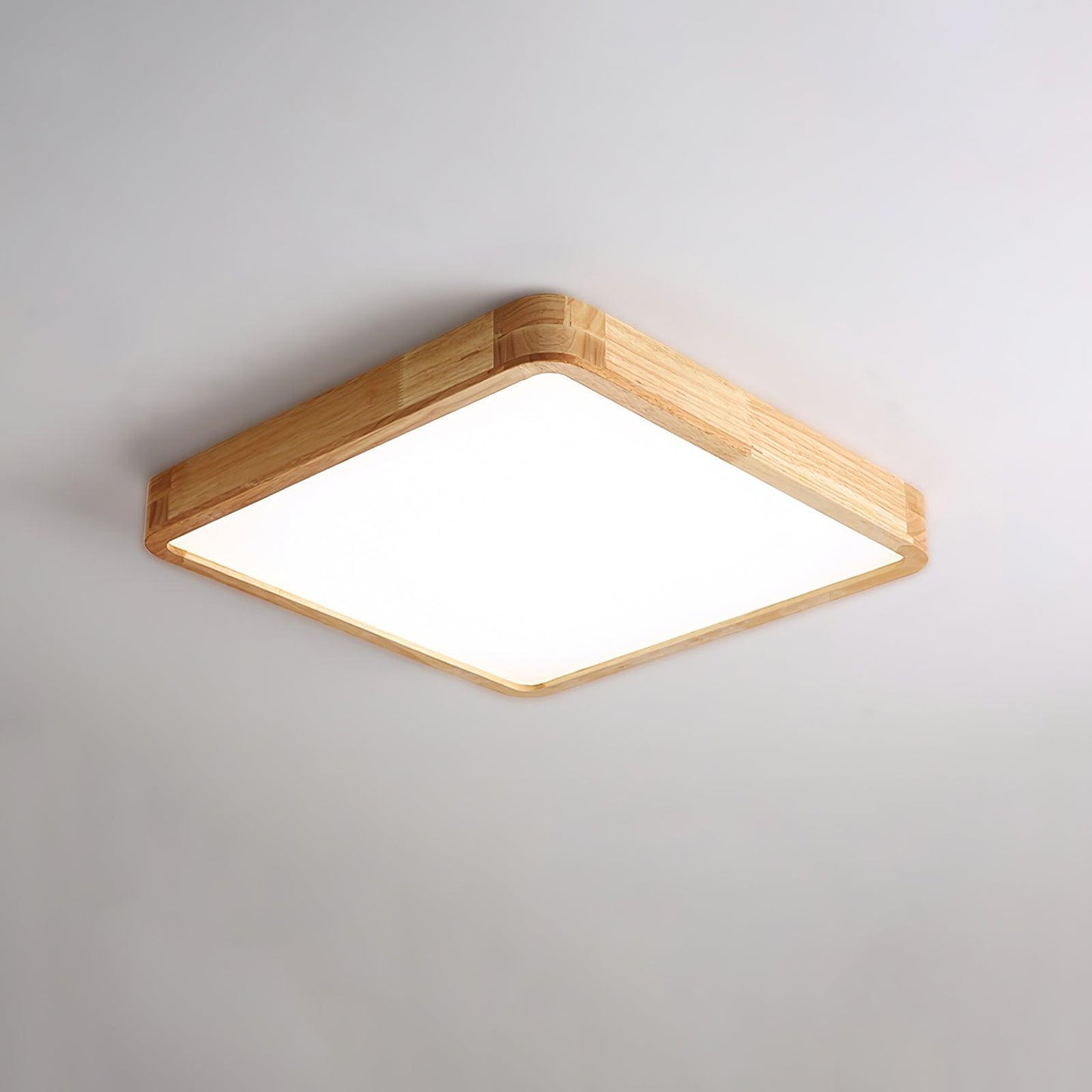 Geometric Ceiling Light | Natural Rubberwood & Acrylic | Adjustable LED