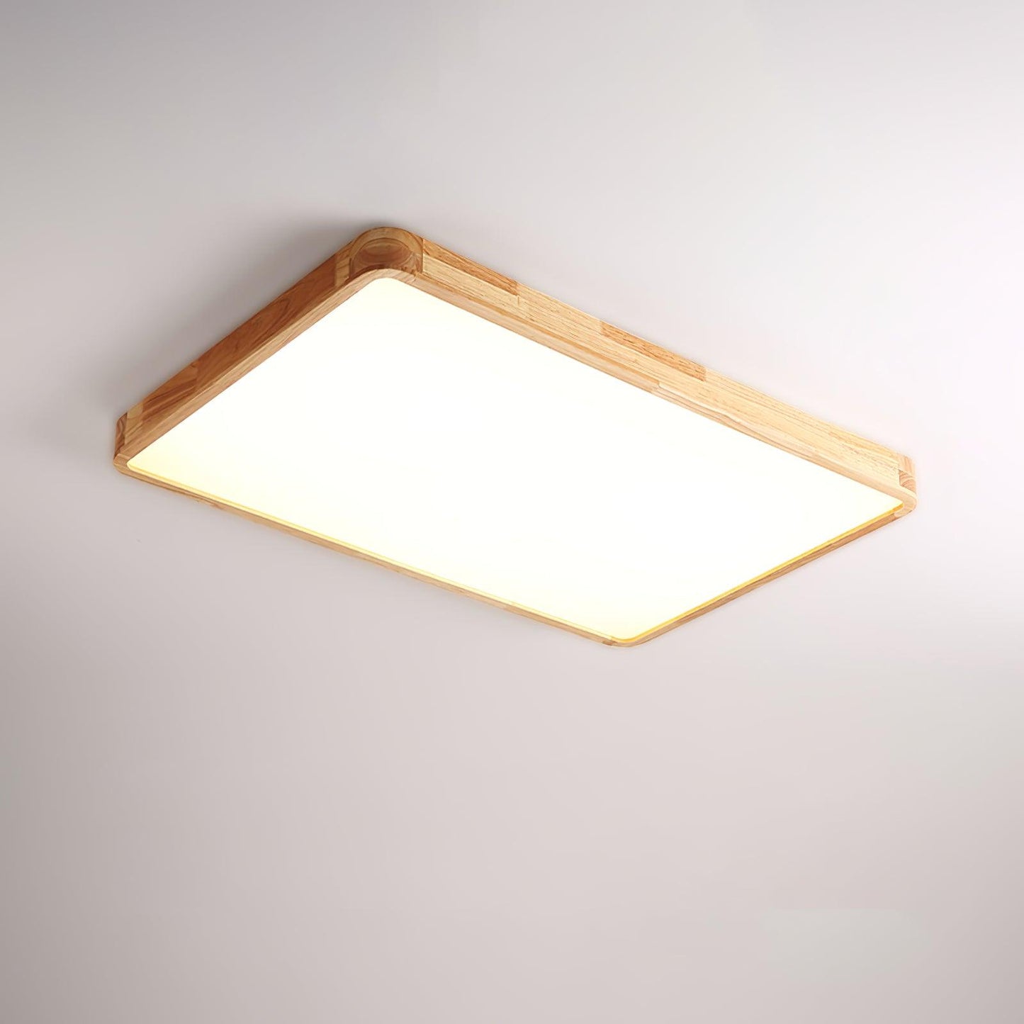 Geometric Ceiling Light | Natural Rubberwood & Acrylic | Adjustable LED