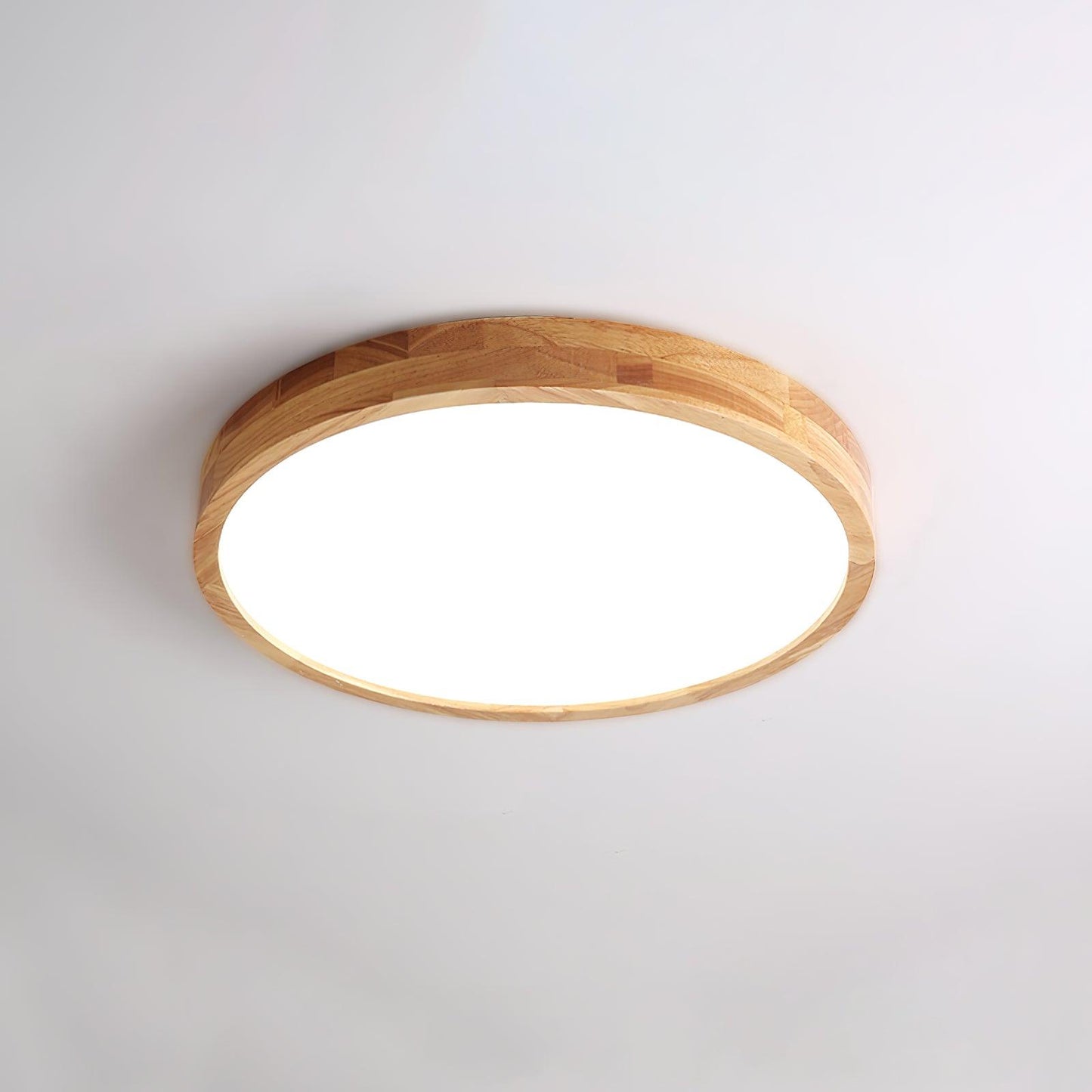 Geometric Ceiling Light | Natural Rubberwood & Acrylic | Adjustable LED