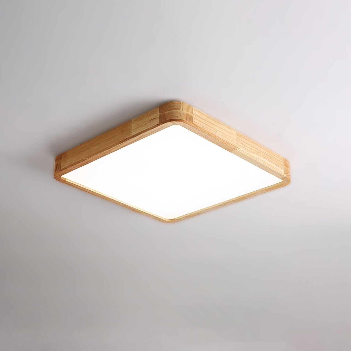 Geometric Ceiling Light | Natural Rubberwood & Acrylic | Adjustable LED
