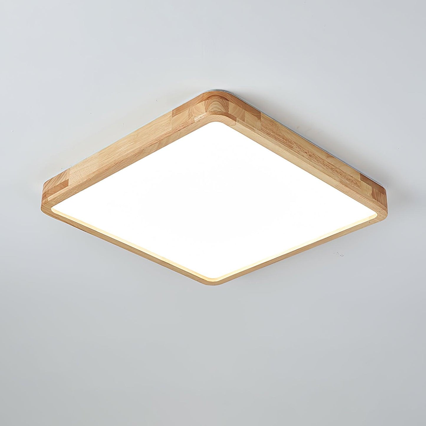Geometric Ceiling Light | Natural Rubberwood & Acrylic | Adjustable LED