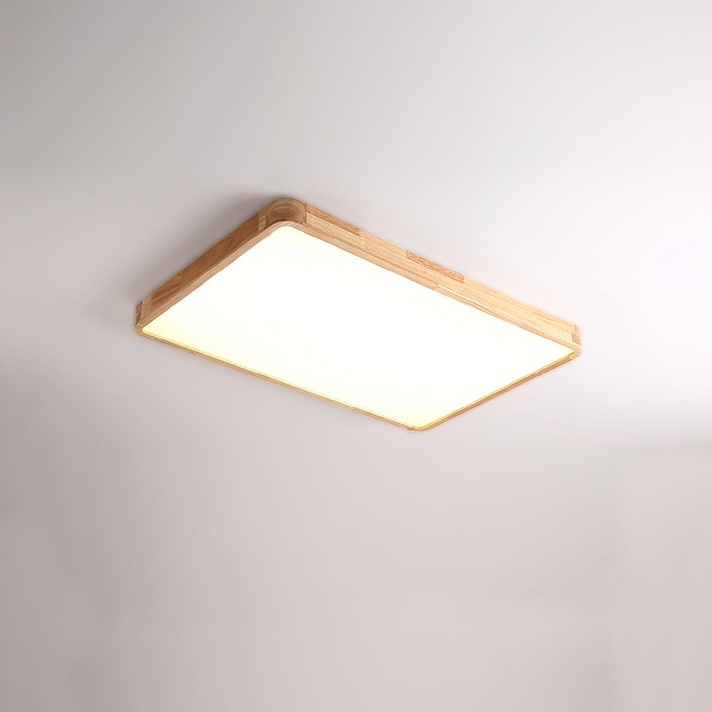 Geometric Ceiling Light | Natural Rubberwood & Acrylic | Adjustable LED