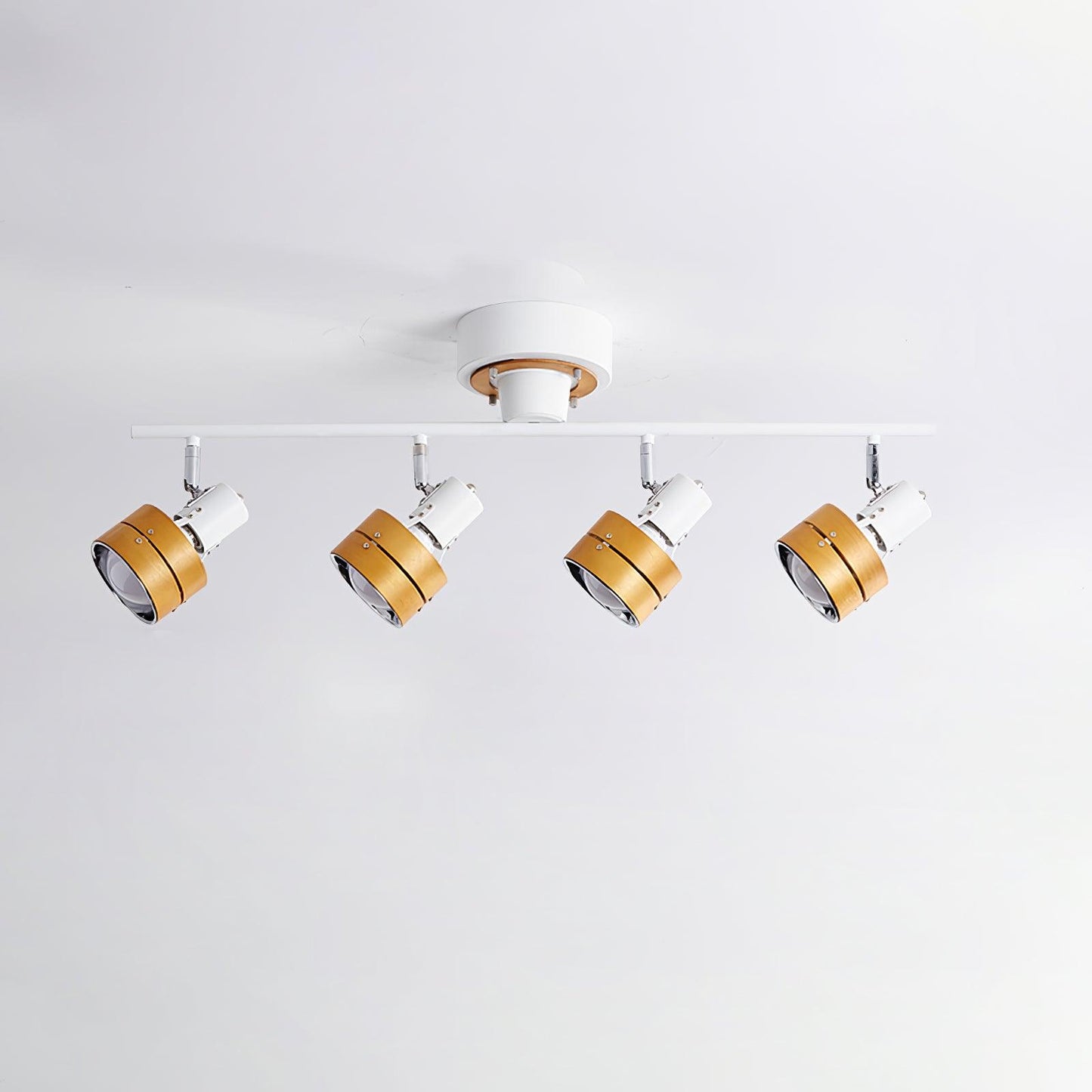 Adjustable Ceiling Lamp | Oak/Walnut Finish | 4 Spotlights