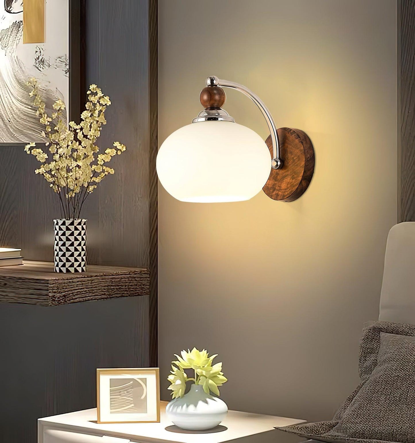 Yisi Po Wall Lamp | Black Walnut & Iron | Set of 2