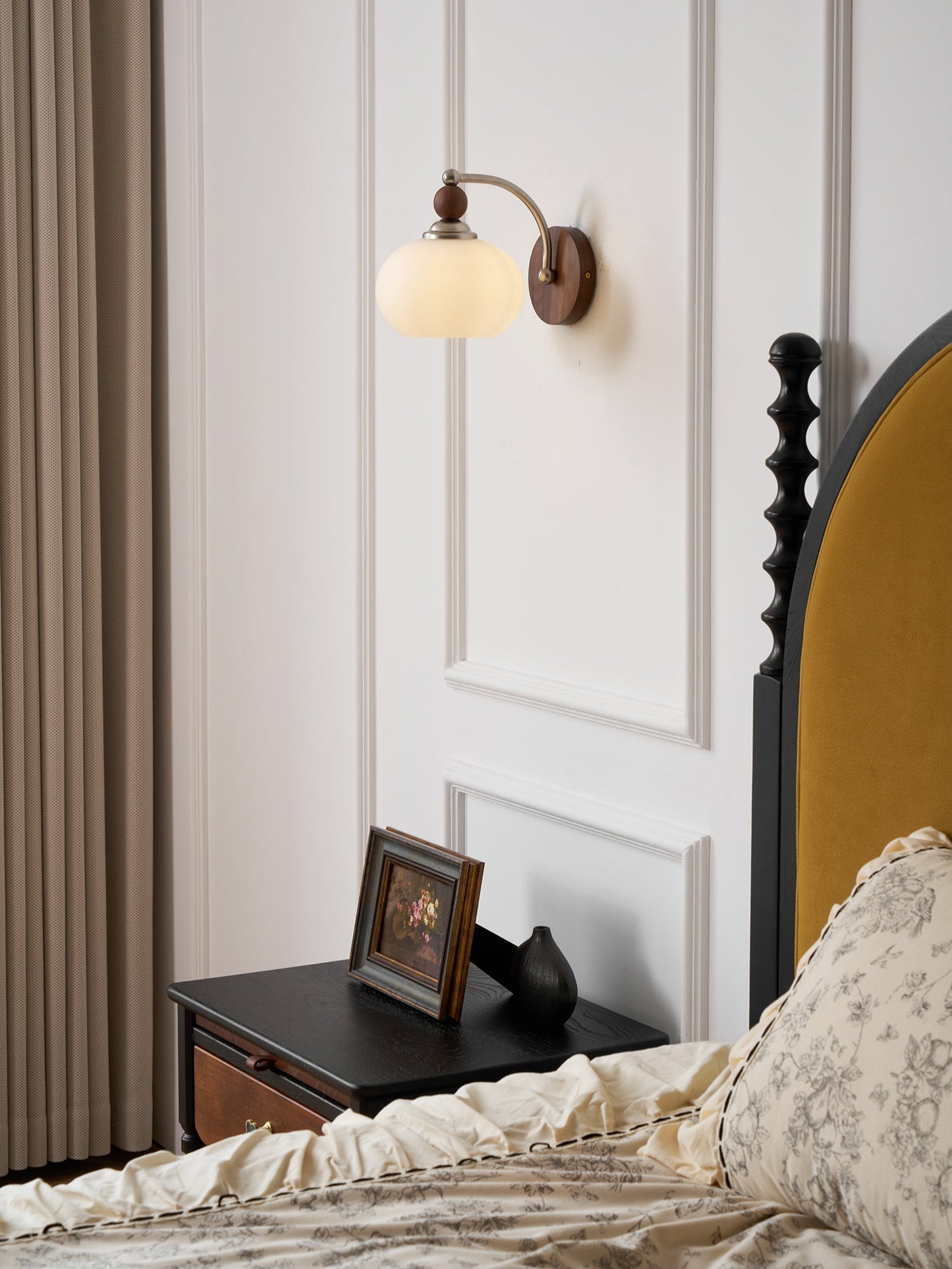 Yisi Po Wall Lamp | Black Walnut & Iron | Set of 2