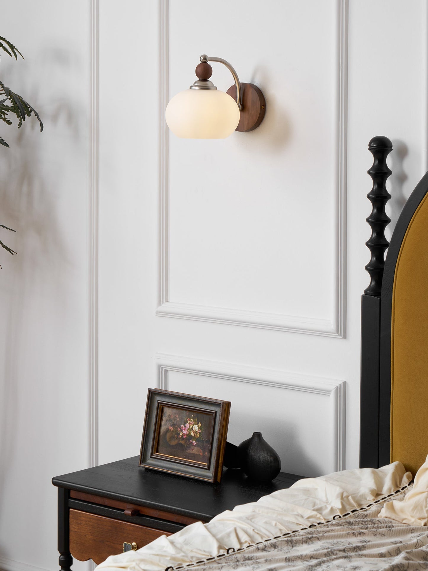 Yisi Po Wall Lamp | Black Walnut & Iron | Set of 2