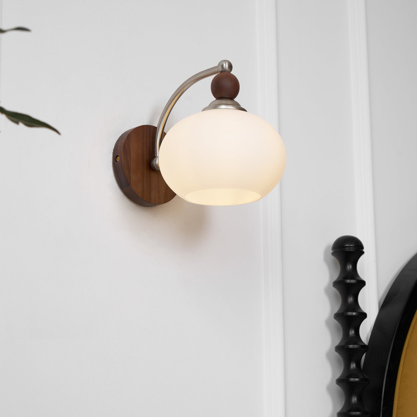 Yisi Po Wall Lamp | Black Walnut & Iron | Set of 2