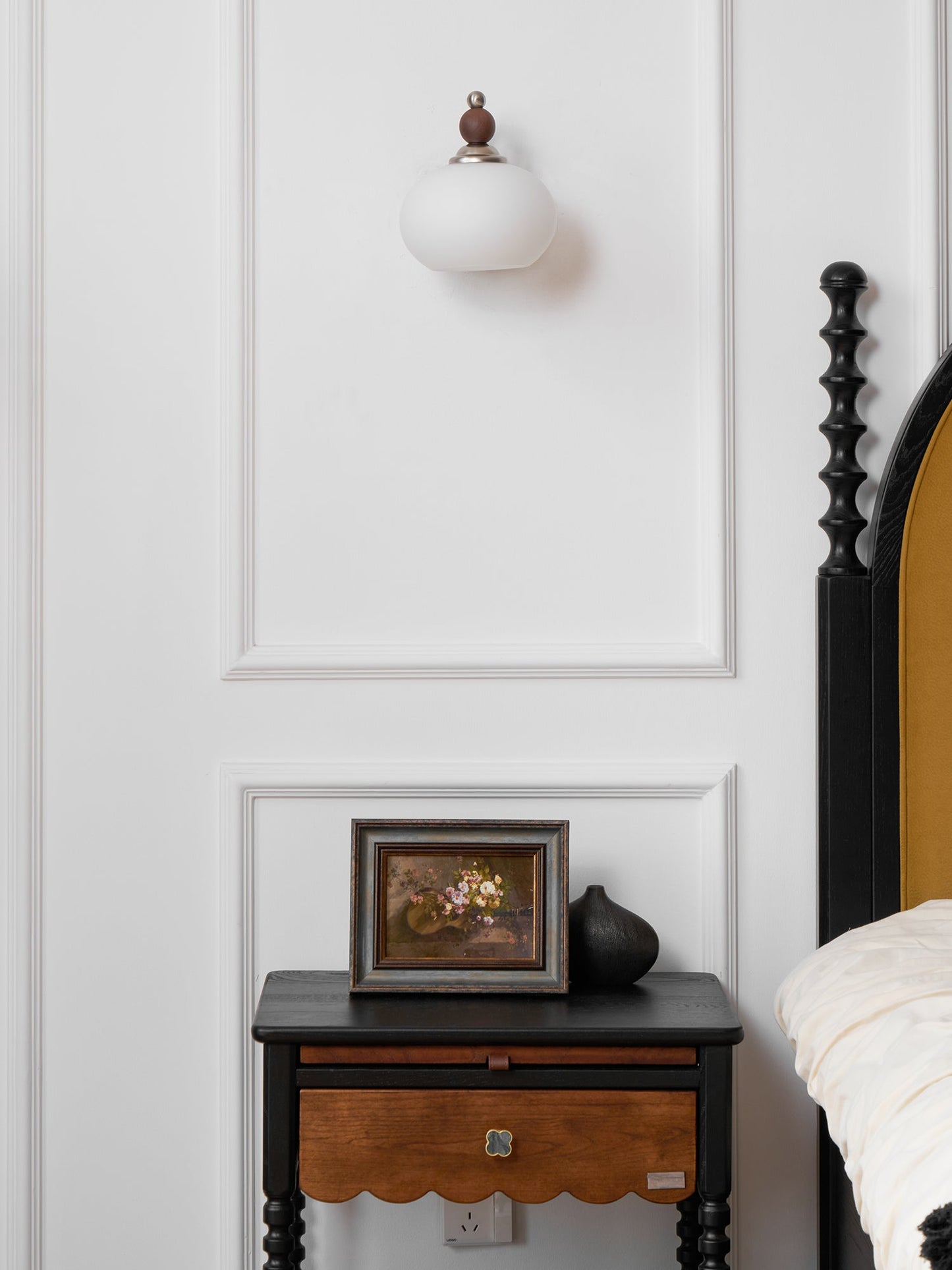 Yisi Po Wall Lamp | Black Walnut & Iron | Set of 2